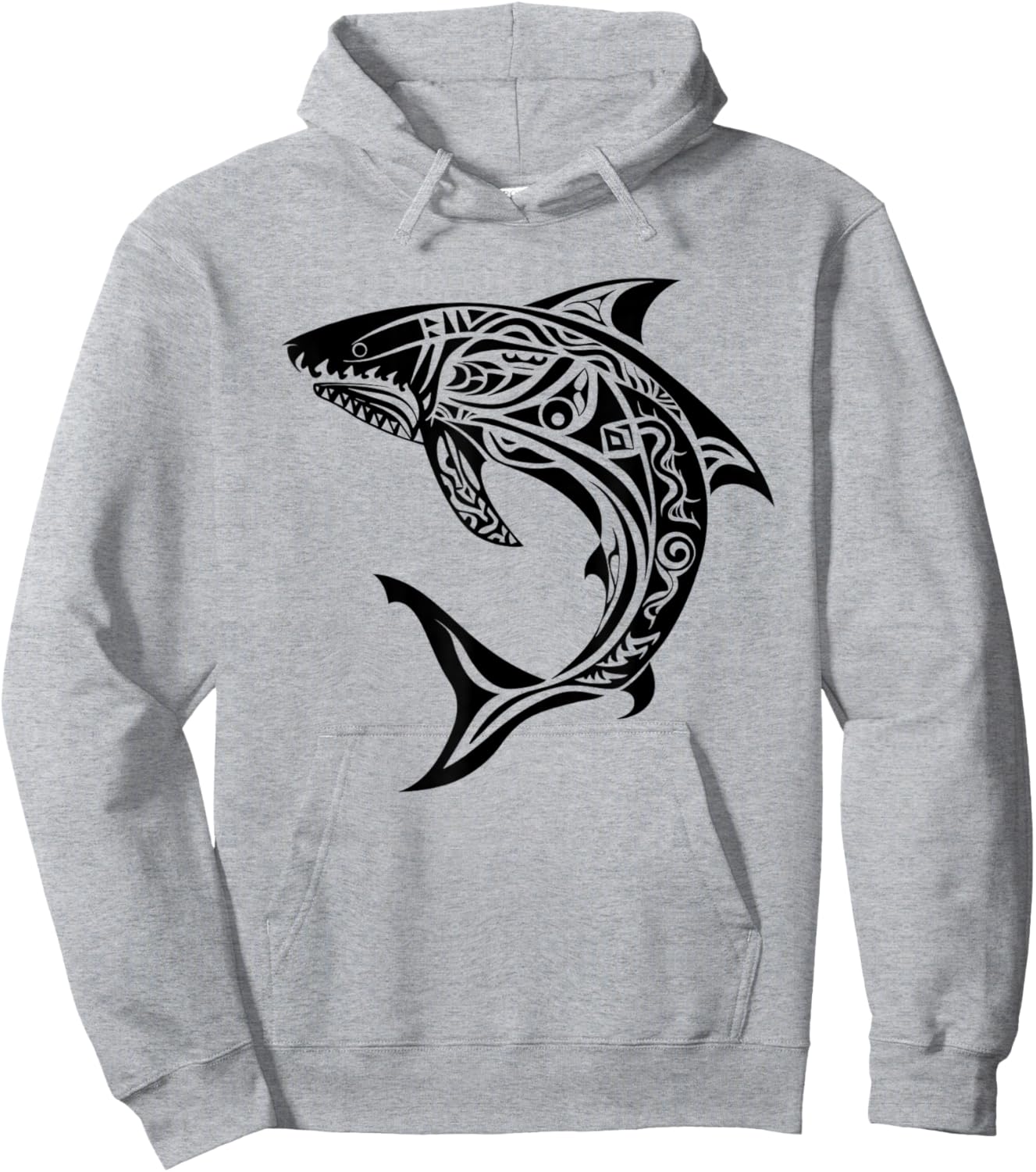 Tribal Shark Shirt - Maori Shirt - Hawaiian Tribal Hoodie - Hoodie | Ash