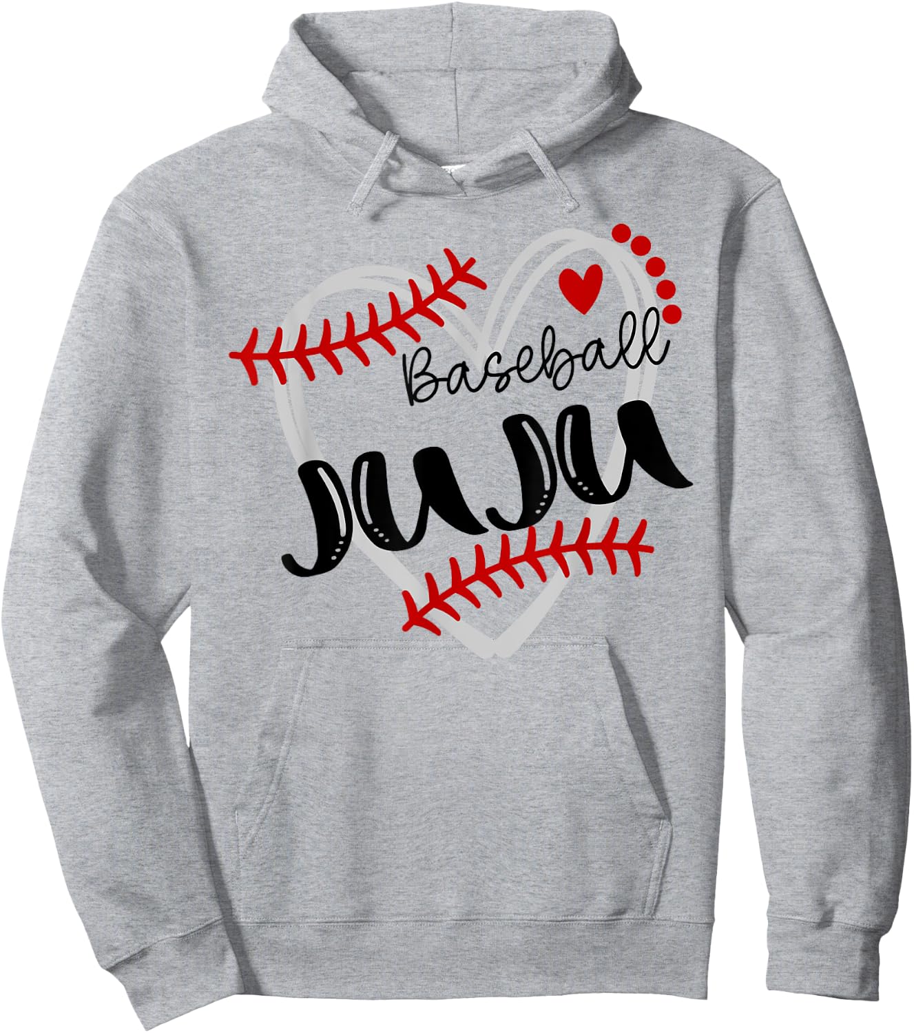 Personalized Baseball Heart Cute Juju Men Women Hoodie - Hoodie | Ash