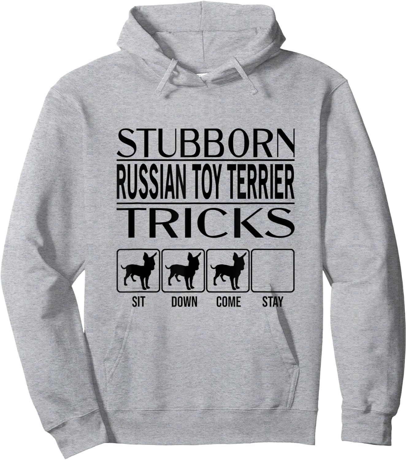 Stubborn Dog Tricks, dog gift, Funny Russian Toy Terrier Men Women Kids Hoodie - Hoodie | Ash