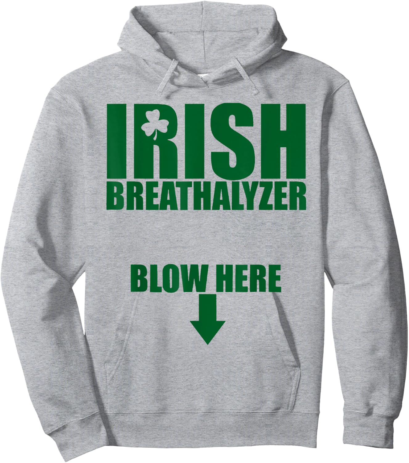 Irish Breathalyzer Blow Here Hoodie - Hoodie | Ash