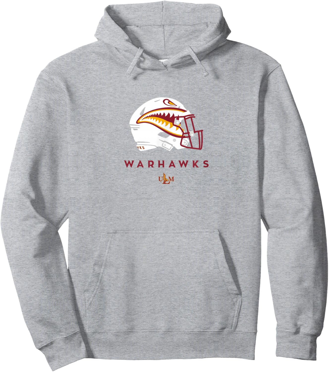 Louisiana Monroe ULM Warhawks All-Season Football Helmet Hoodie - Hoodie | Ash