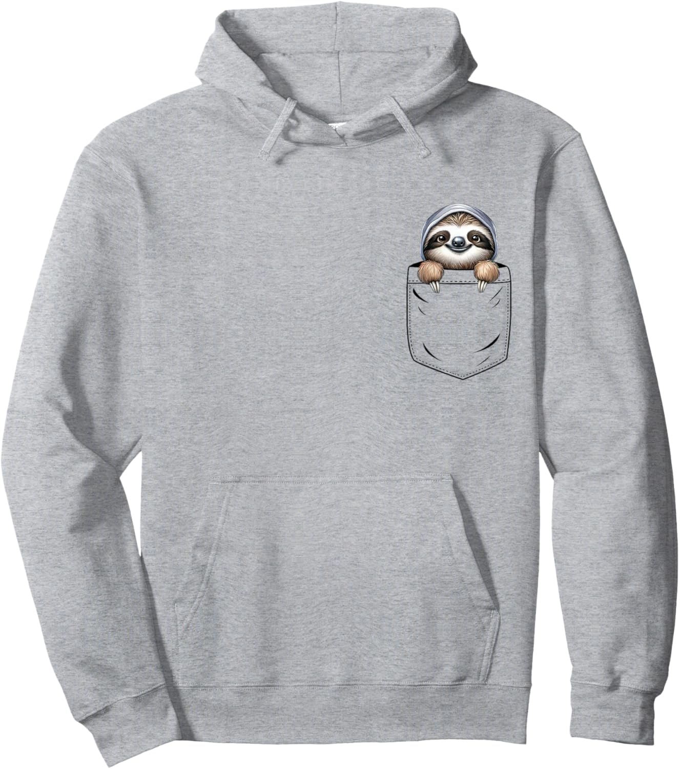 Sloth Lovers Cute Funny Sloth In Pocket Hoodie - Hoodie | Ash