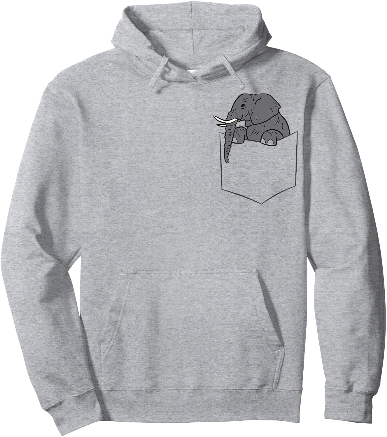 Elephant in A Pocket Funny Pocket Elephant Small Hoodie - Hoodie | Ash