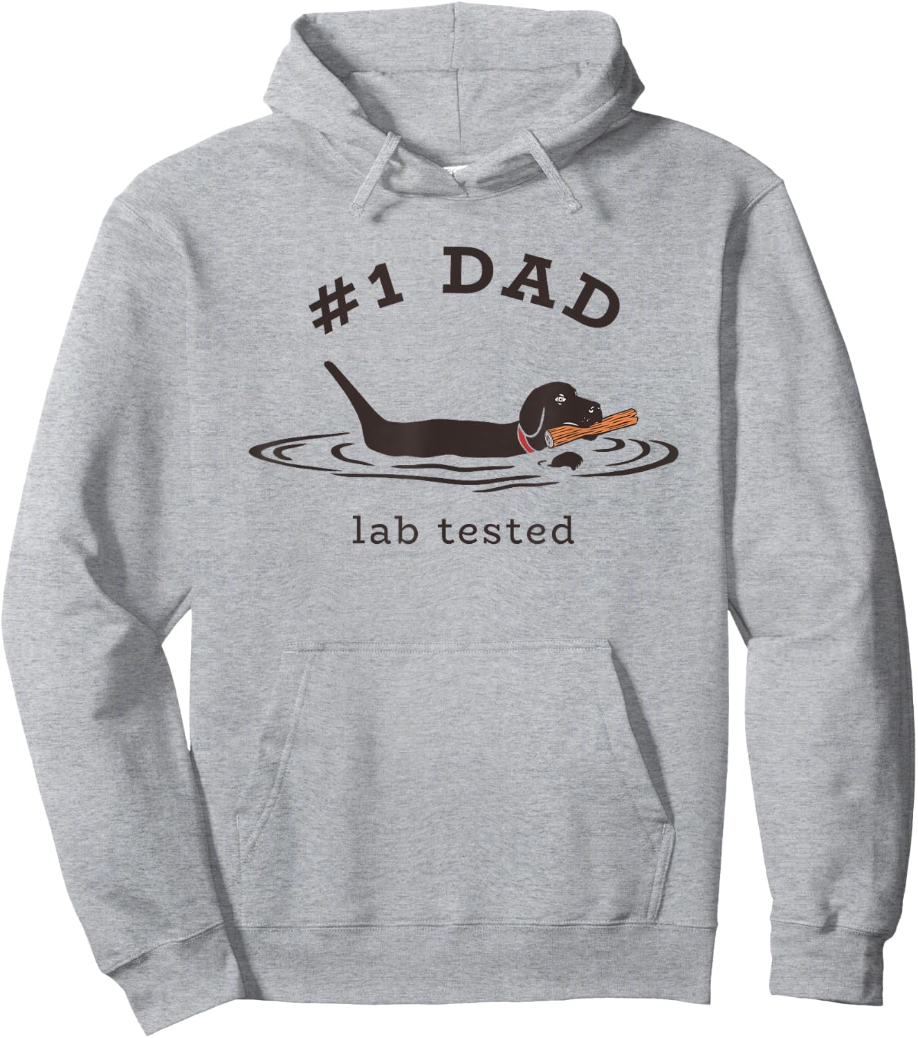 #1 Dad Lab Tested Pun - Labrador Retriever Dog Owner Hoodie - Hoodie | Ash