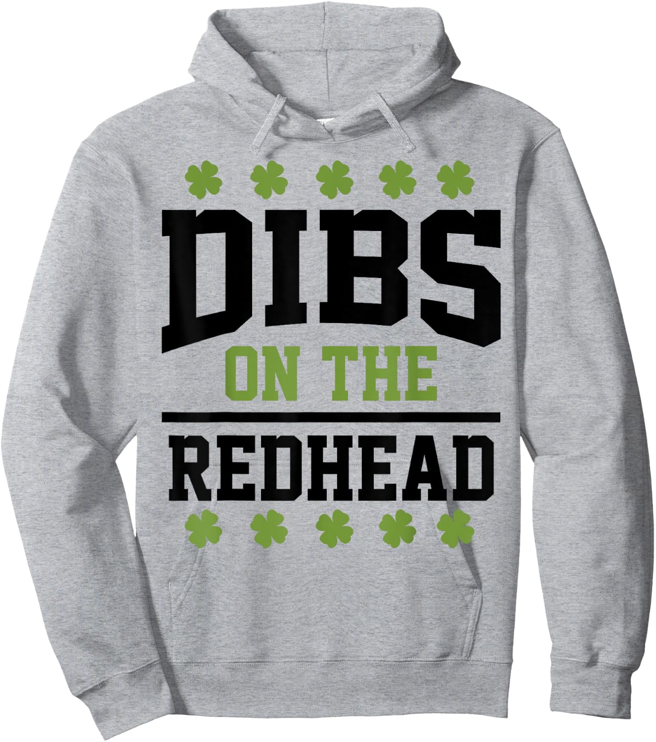 St Patricks Day Dibs Redhead Lucky Shamrock Irish Hoodie - Hoodie | Ash