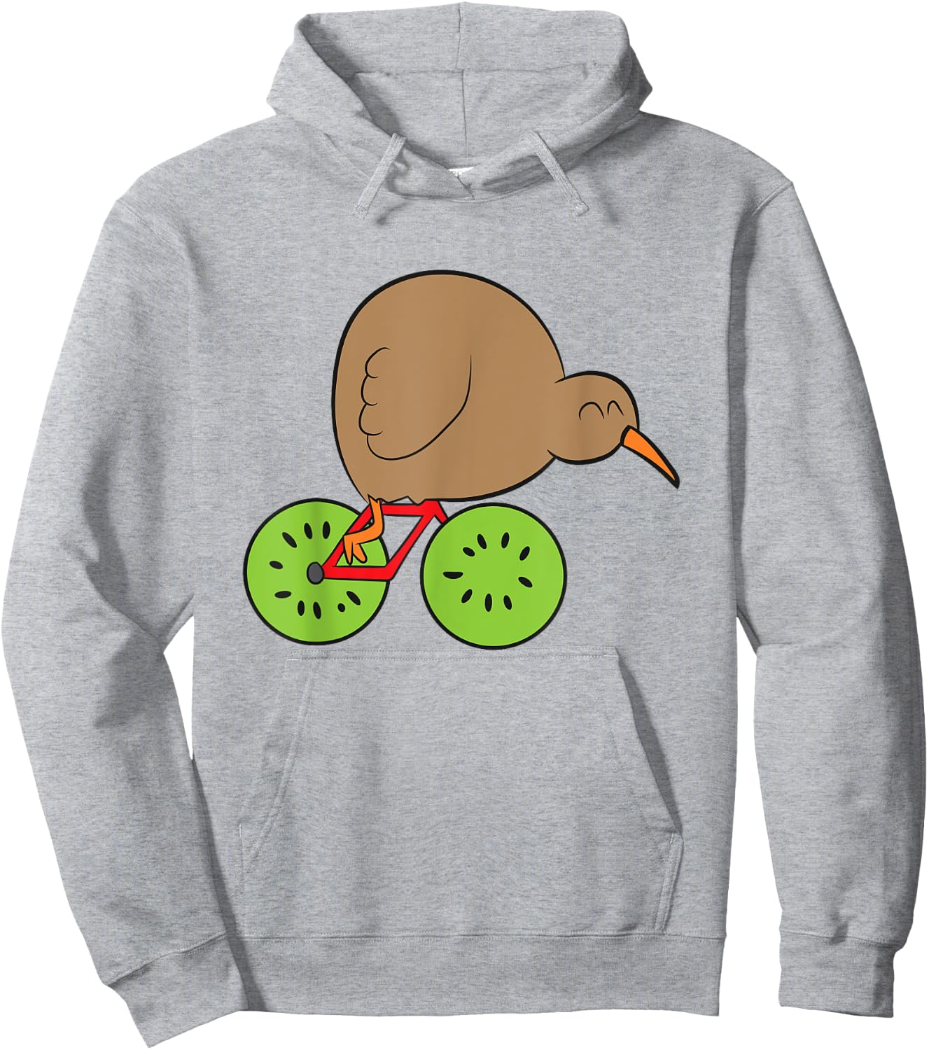 Funny Kiwi Fruit And Kiwi Bird New Zealand Cycling Kiwi Bird Hoodie - Hoodie | Ash