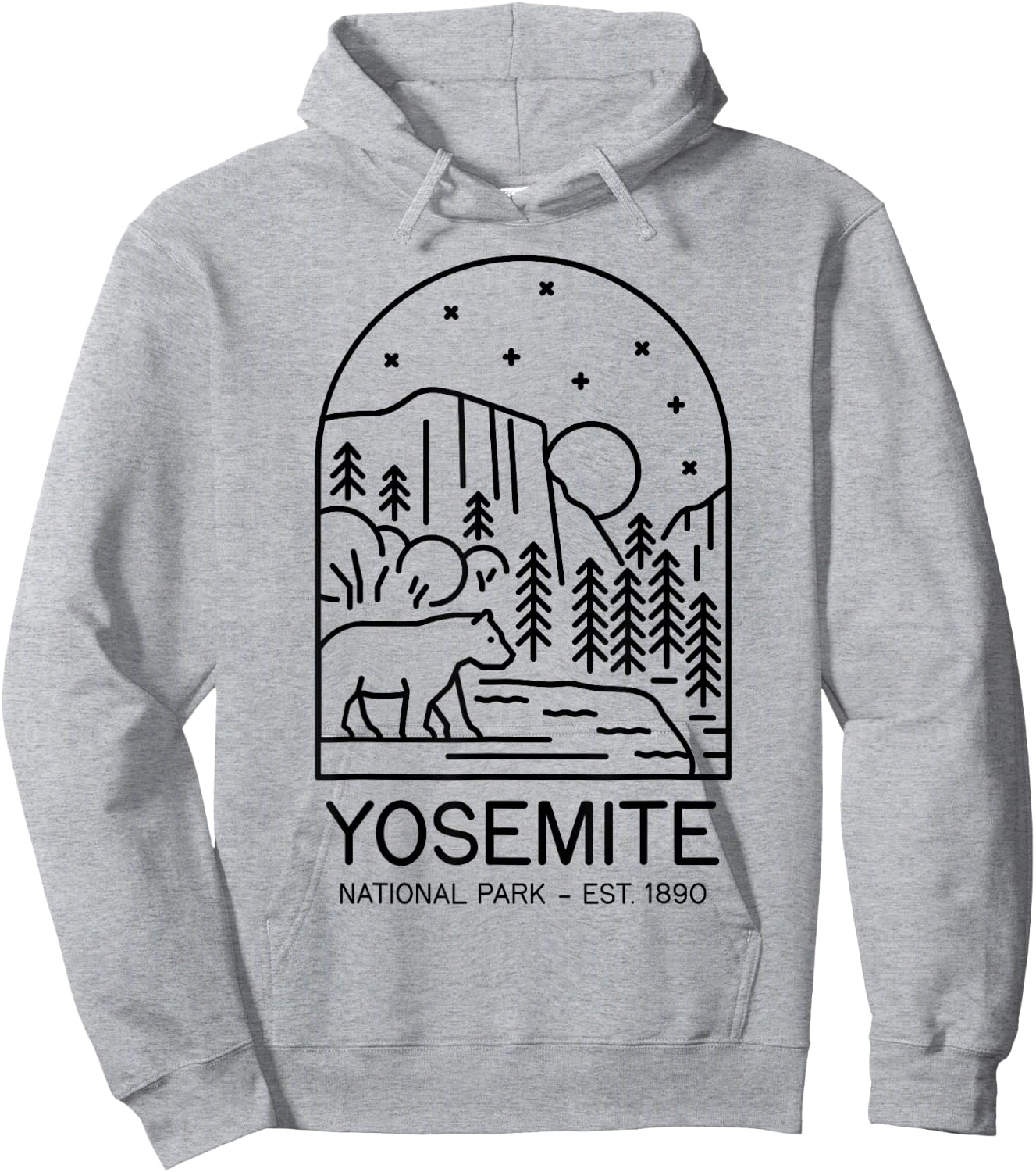 Yosemite National Park 1890 California Mariposa Sierra Hoodie - Hoodie | Ash