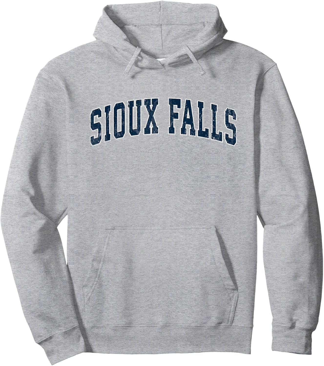Sioux Falls South Dakota SD Vintage Sports Design Navy Desig Hoodie - Hoodie | Ash