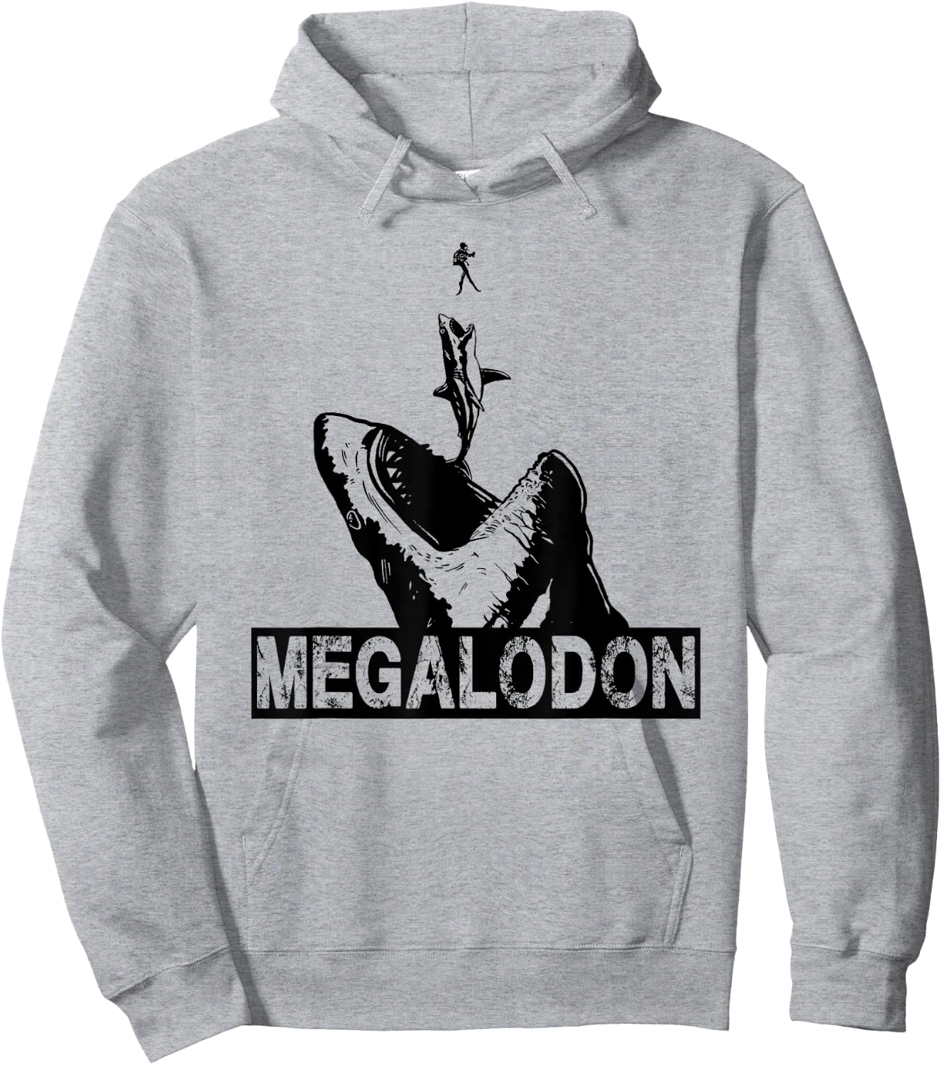Megalodon Great White Shark Giant Shark Lover Diver Hoodie - Hoodie | Ash