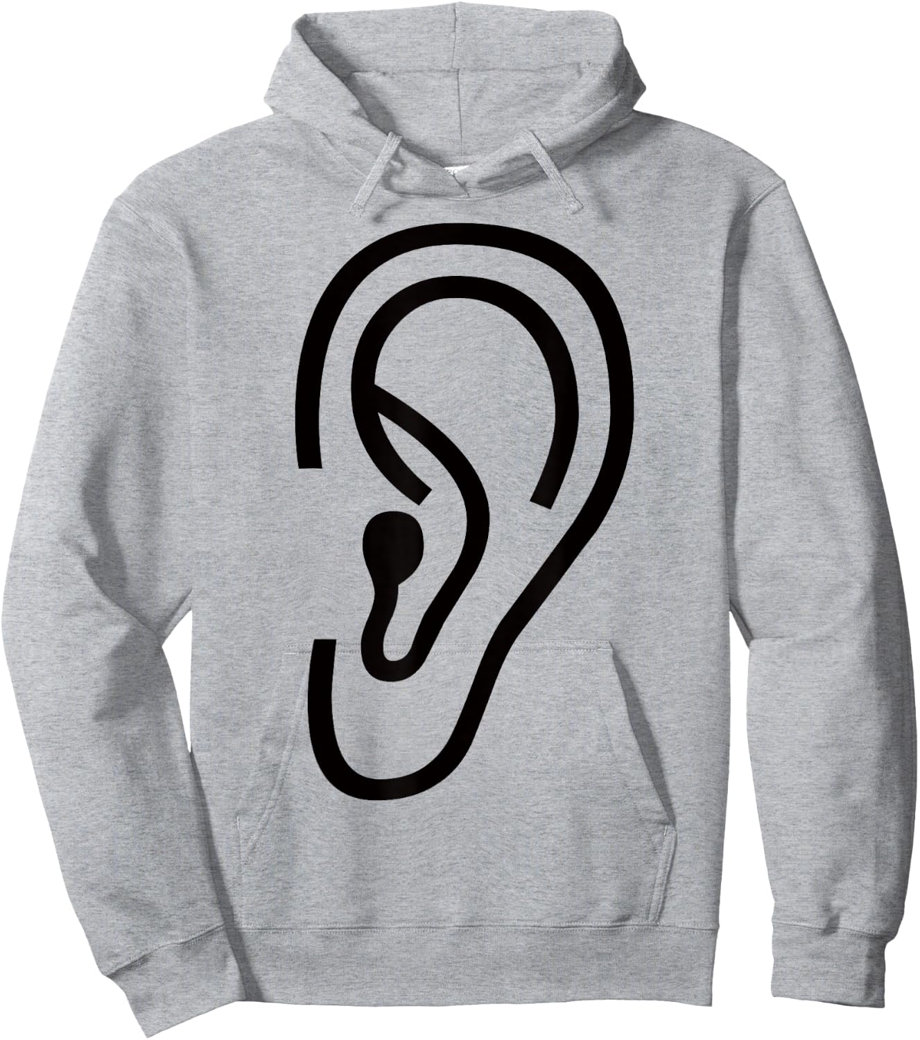 Big Funny Human Ear Hoodie - Hoodie | Ash