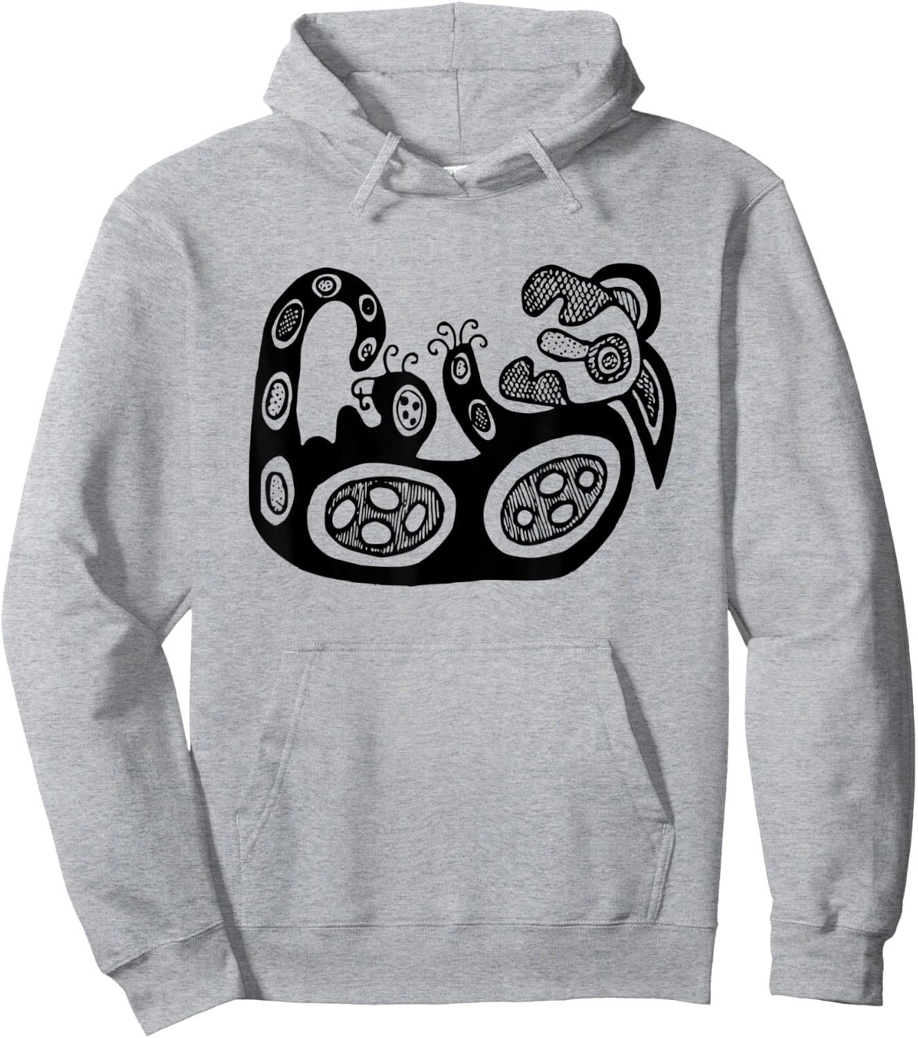 Dingo Dog - Australian Aborigine Rock Art Aboriginal Hoodie - Hoodie | Ash