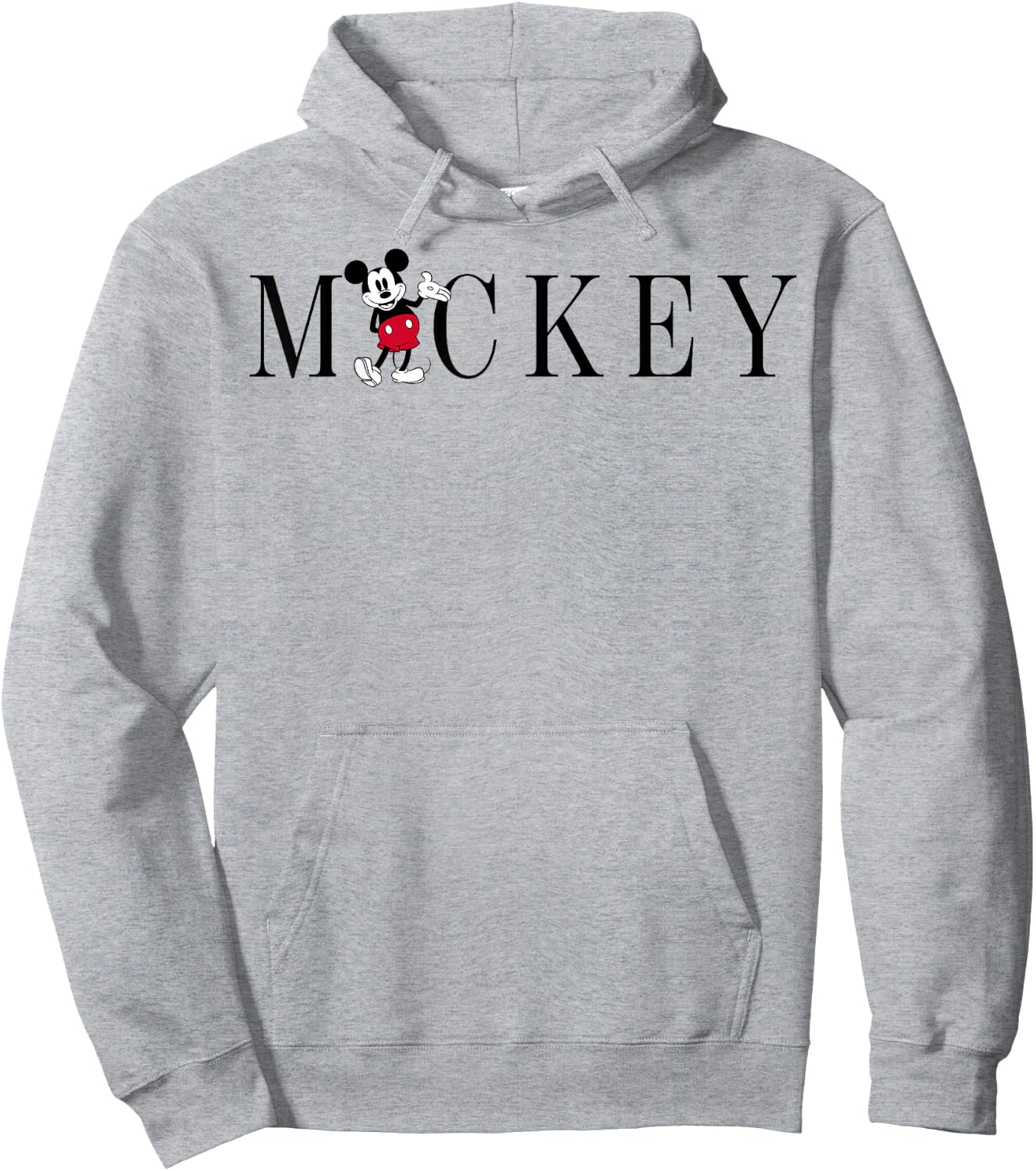 Disney Mickey and Friends Mickey Mouse Simple Text Hoodie - Hoodie | Ash