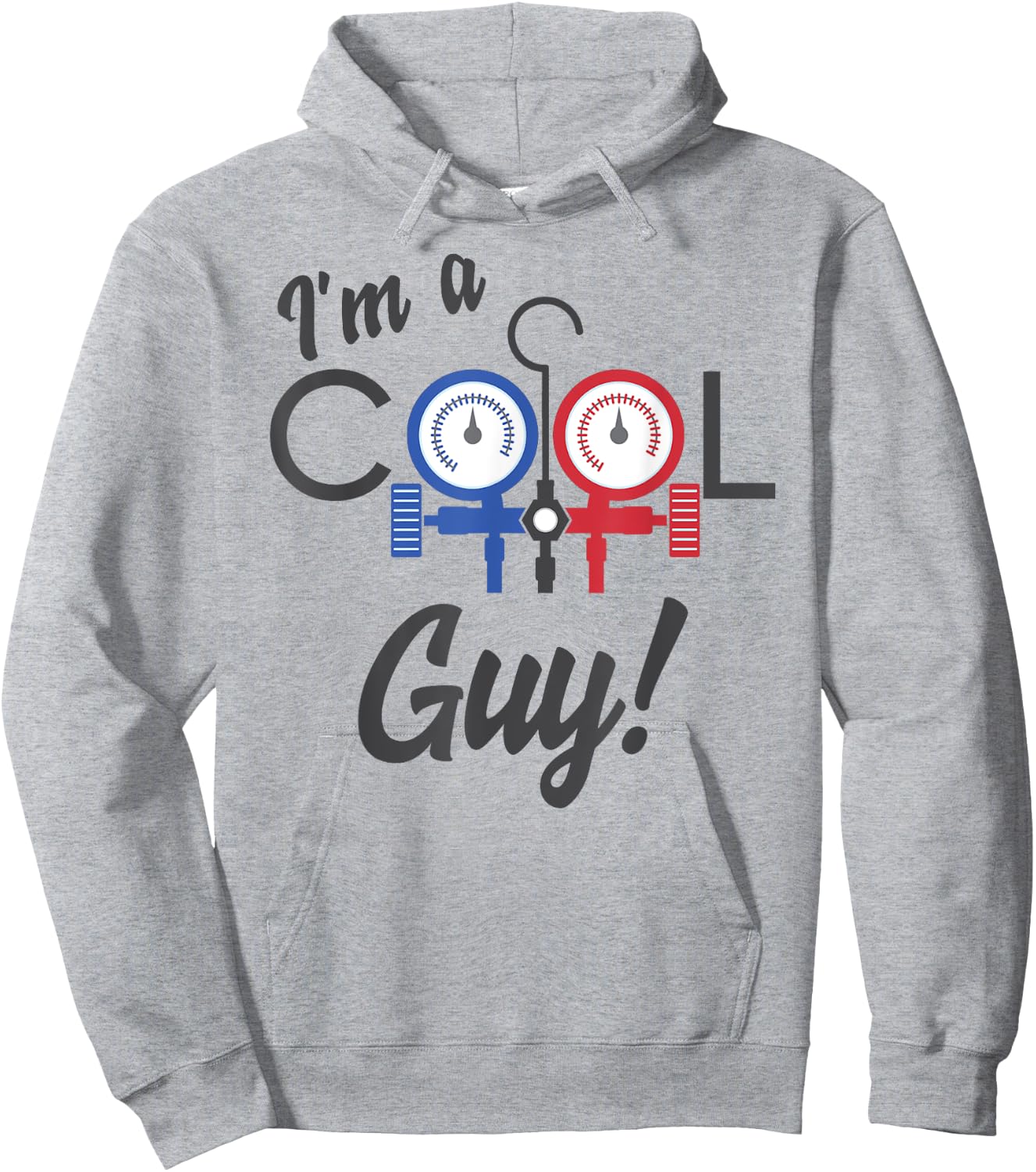 Cool Guy Air Conditioner Repair A/C Tech Heating Cooling Men Hoodie - Hoodie | Ash