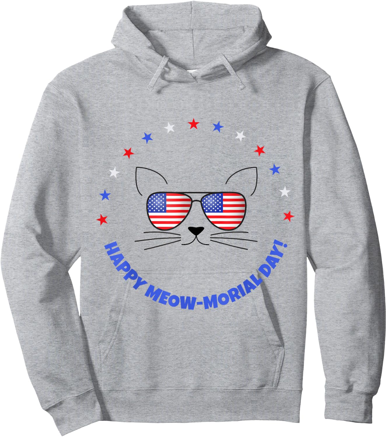 Funny Memorial Day Cat MEOWMorial Day Hoodie - Hoodie | Ash