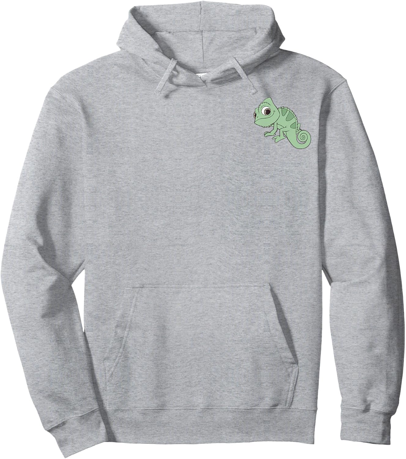 Disney Tangled Pascal Cute Pose Left Chest Pocket Logo Hoodie - Hoodie | Ash