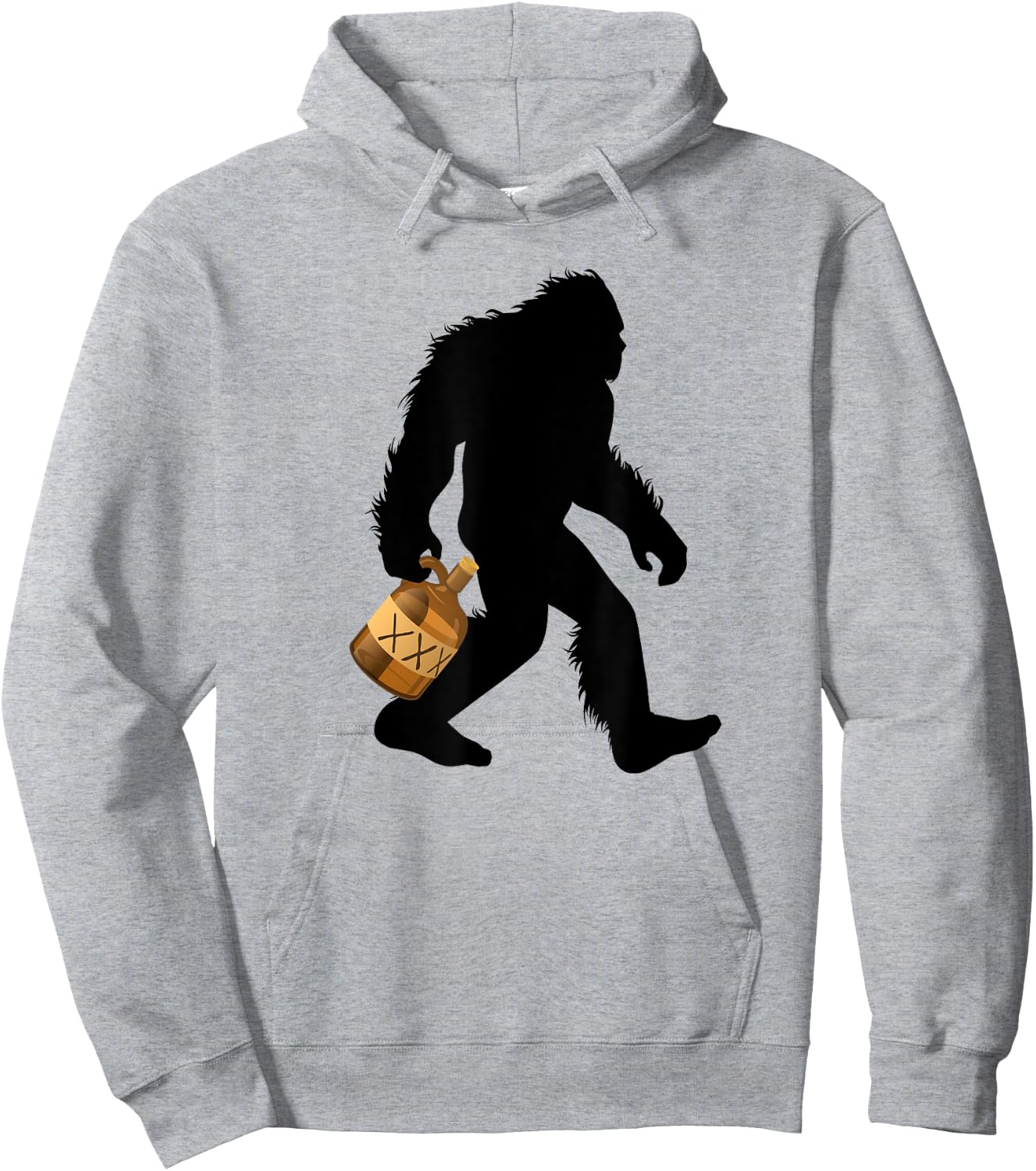 Bigfoot With Moonshine Jug Sasquatch Moonshiner Hoodie - Hoodie | Ash