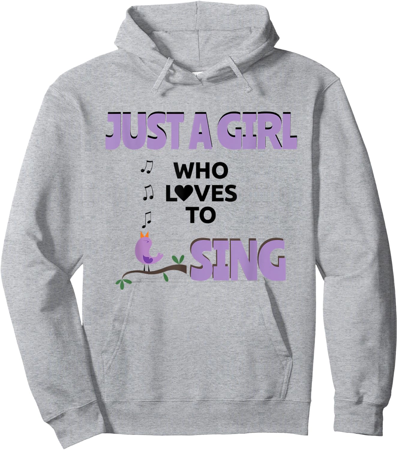 Music Lover Girl Loves To Sing Love Singing Bird Singer Hoodie - Hoodie | Ash