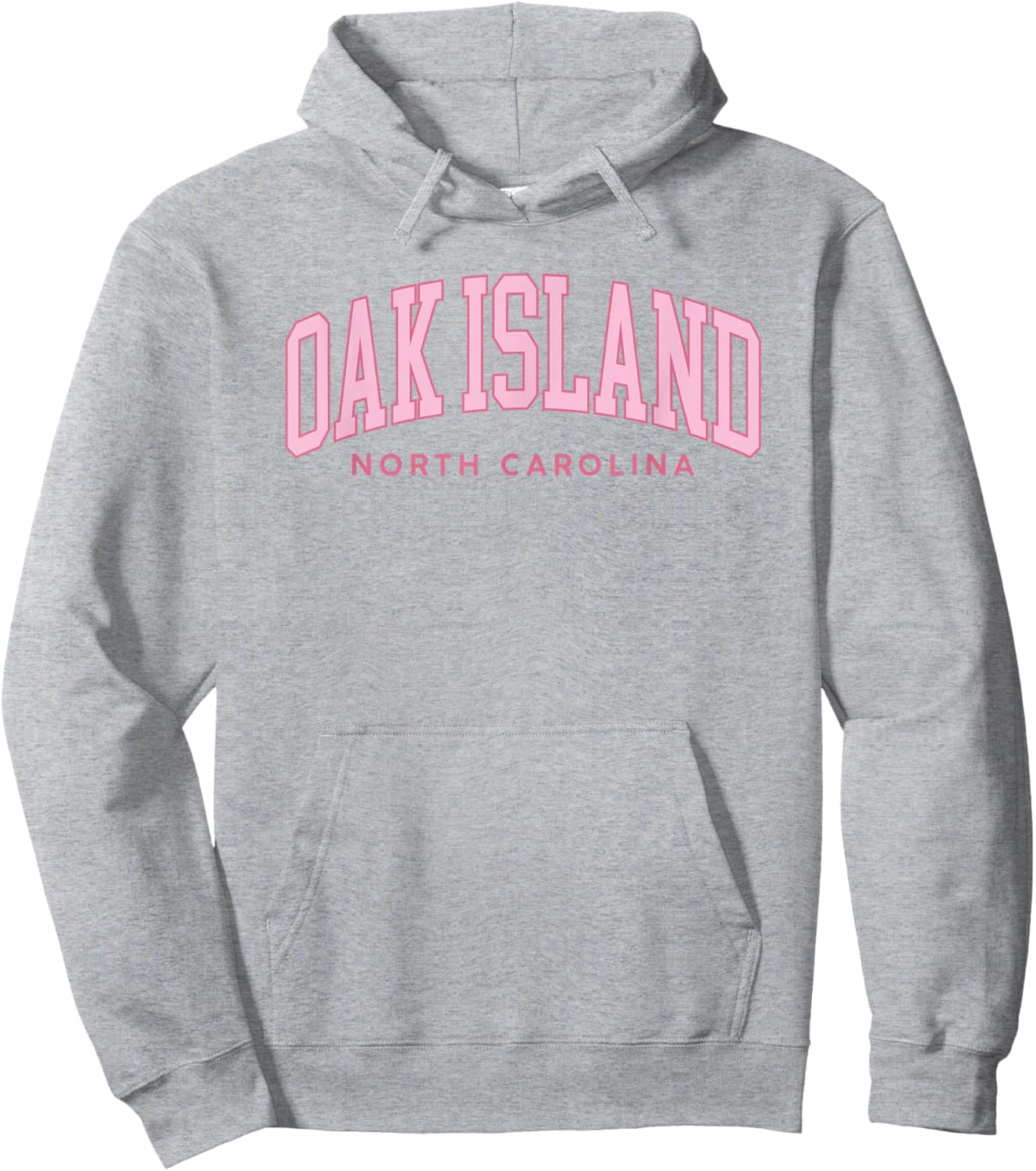Oak Island North Carolina Retro Preppy Throwback Pink Girls Hoodie - Hoodie | Ash