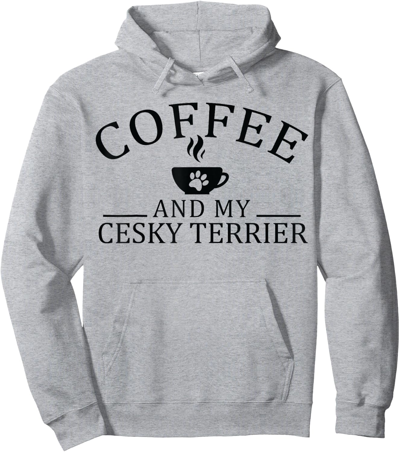 Cesky Terrier Dog And Coffee Hoodie - Hoodie | Ash