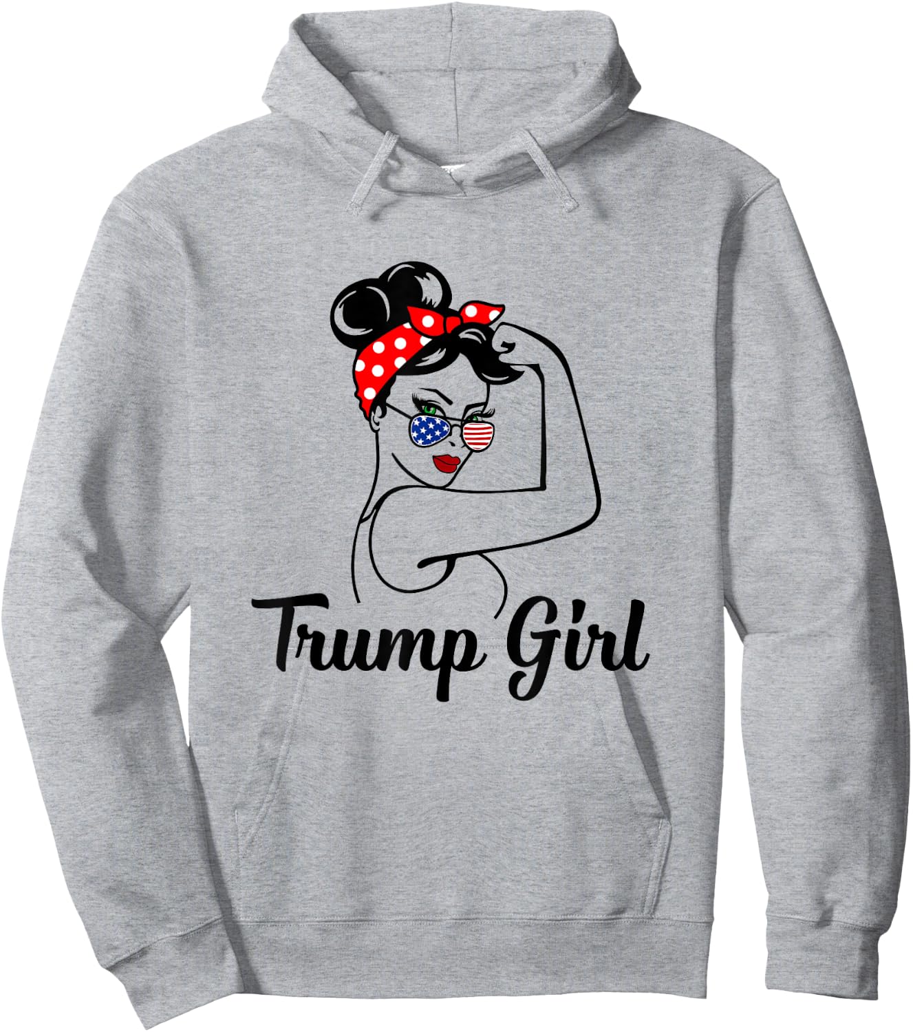 Trump Girl Rosie the Riveter Republican Gifts Pro Donald Hoodie - Hoodie | Ash