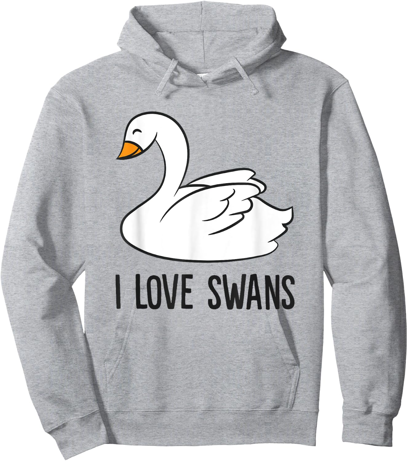 Cute Swan Drawing I Love Swans Love Swan Hoodie - Hoodie | Ash