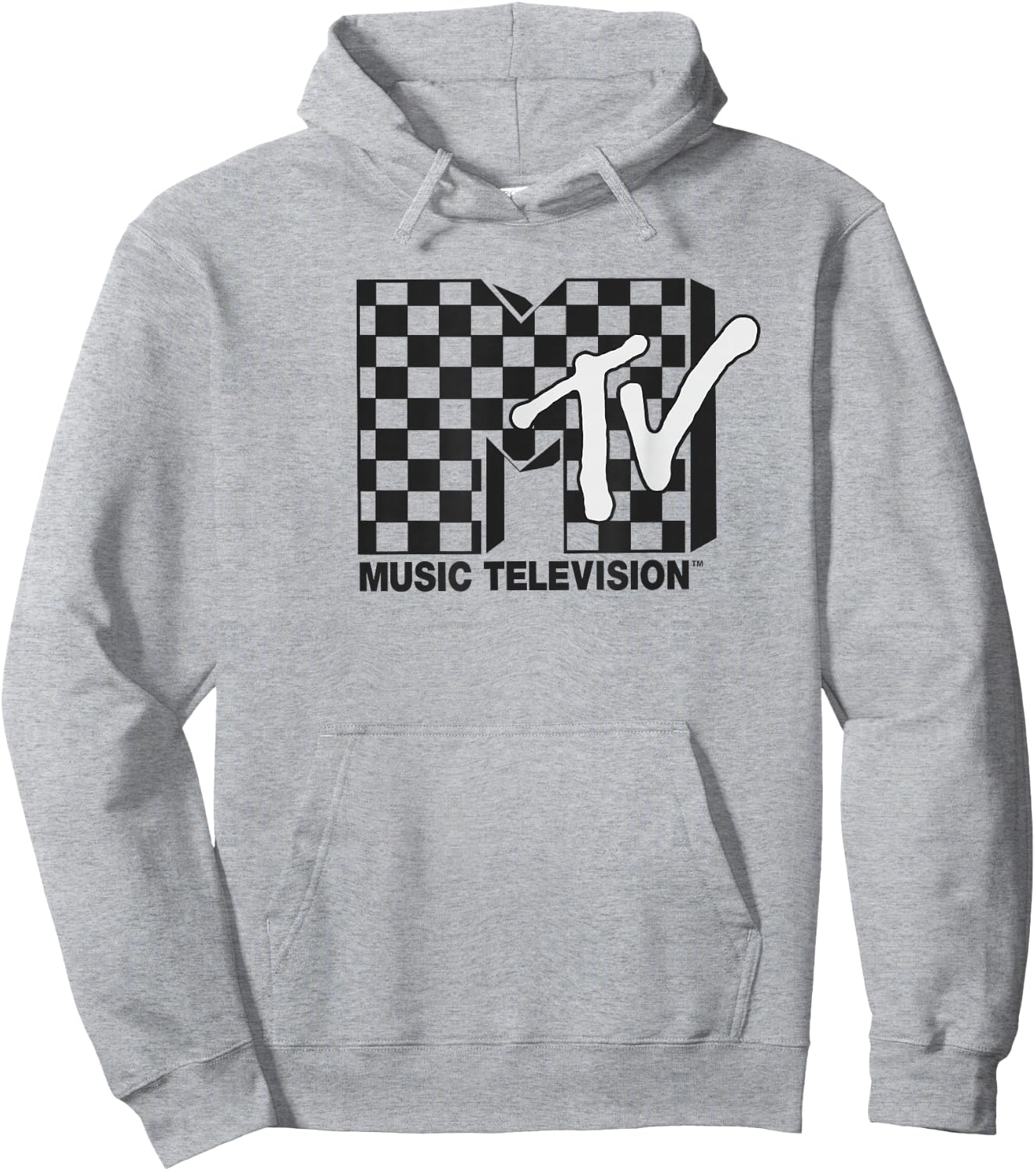 MTV Checkered Logo Hoodie - Hoodie | Ash