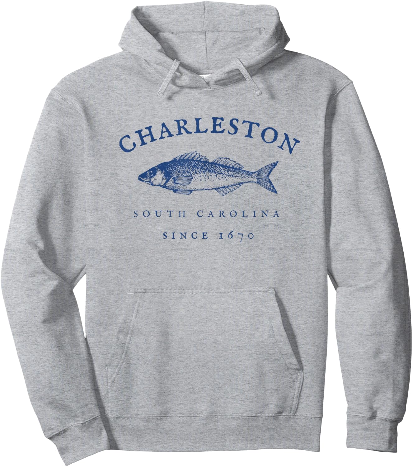 Retro Charleston South Carolina Fishing Hoodie - Hoodie | Ash