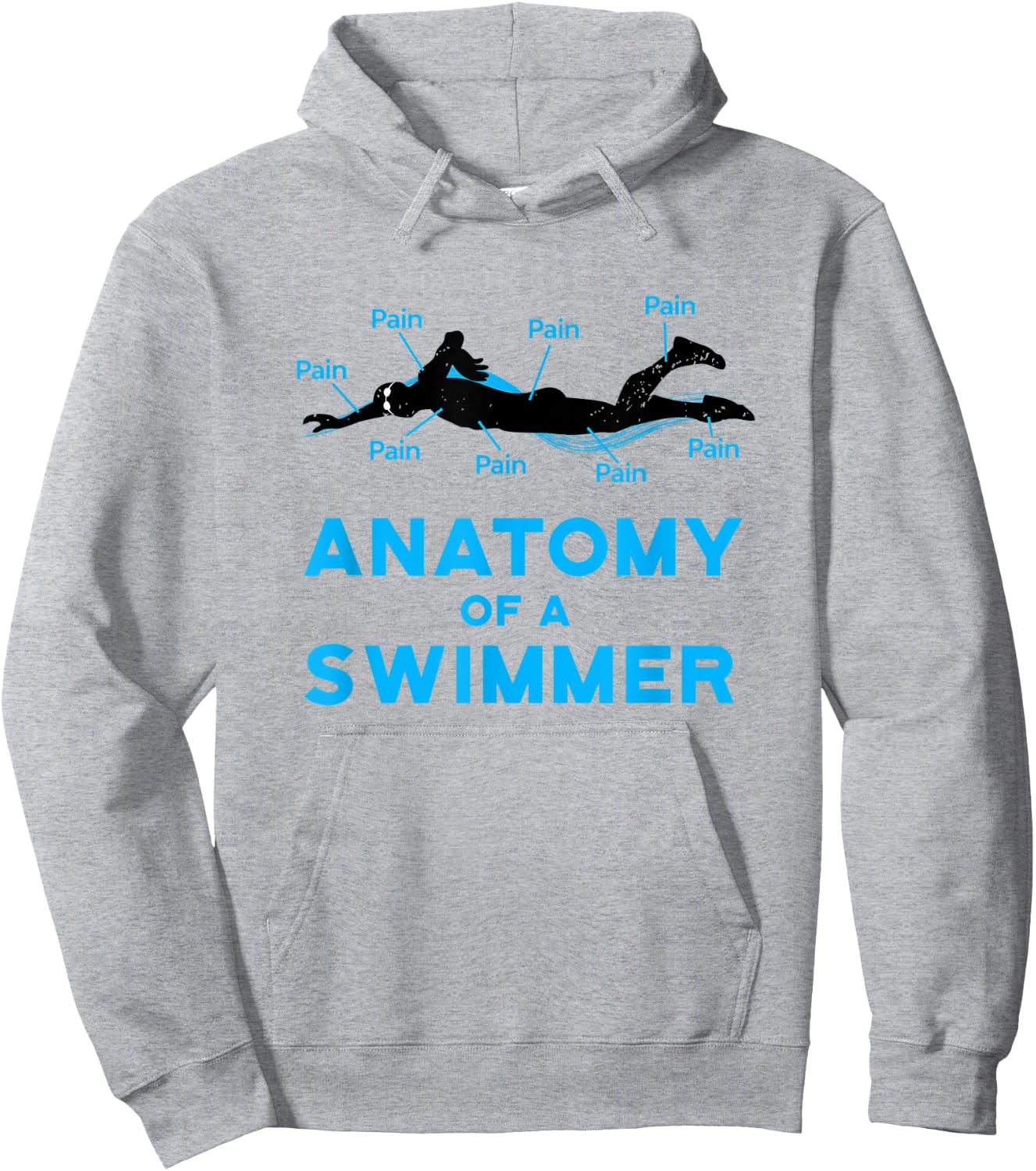 Swimming Fan Gifts: Anatomy Of A Swimmer Hoodie - Hoodie | Ash