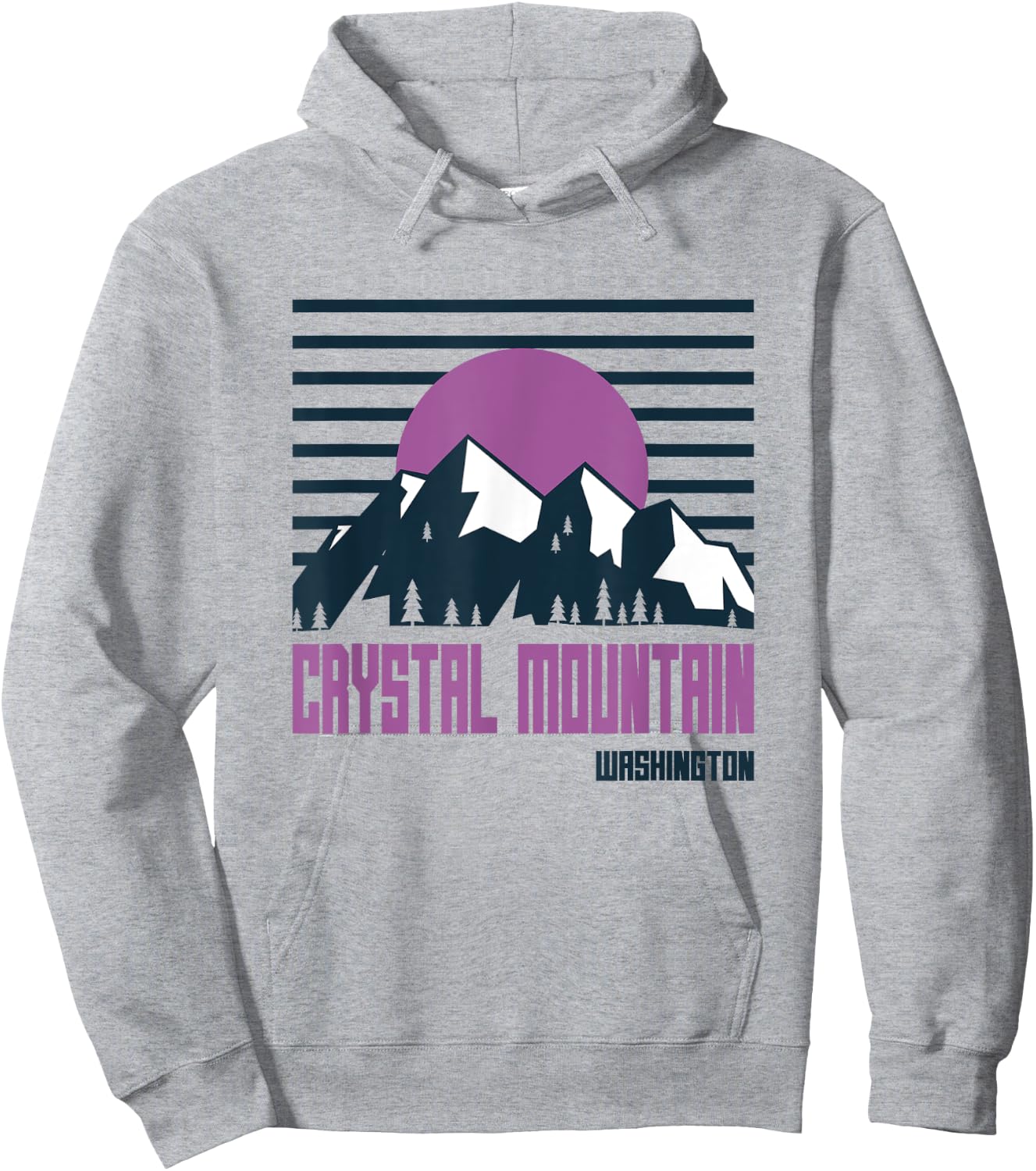 Crystal Mountain Vintage Mountains Hiking Washington Retro Hoodie - Hoodie | Ash