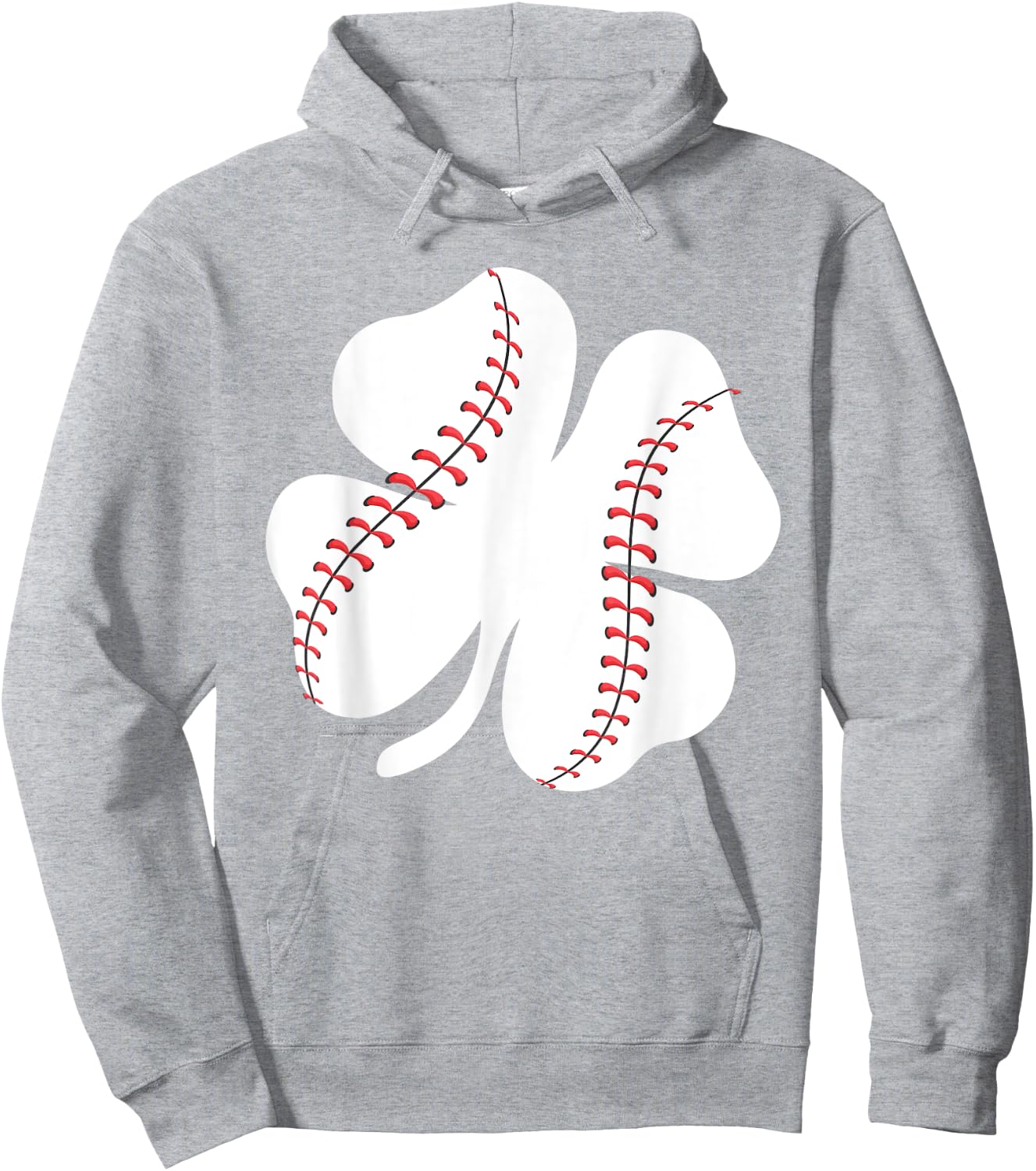 St Patricks Day Baseball Clover Lucky Shamrock Irish Gift Hoodie - Hoodie | Ash