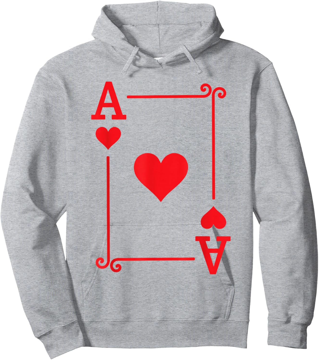 Playing Cards - Matching Hearts Card Suits - Ace Card Hoodie - Hoodie | Ash