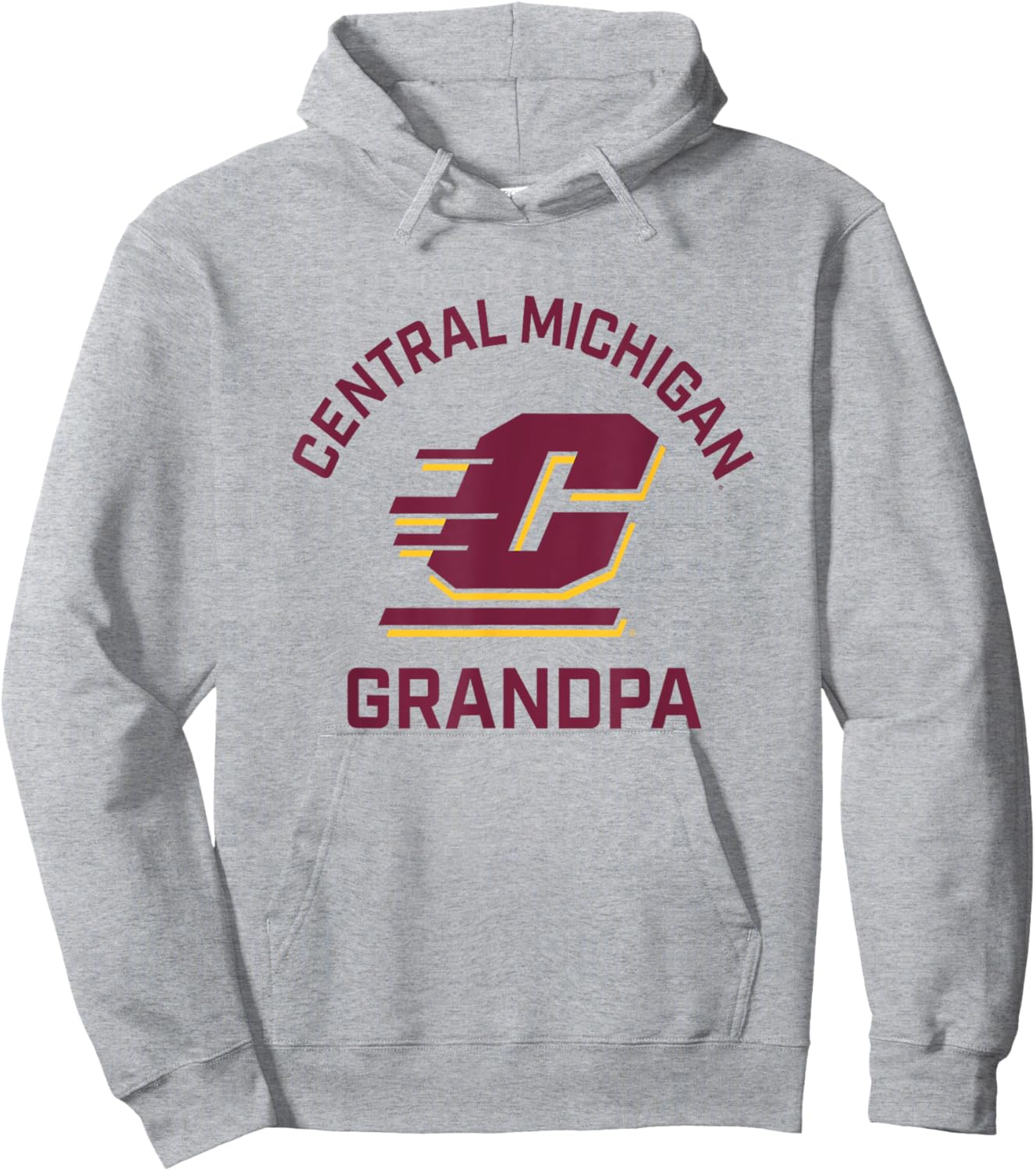 Central Michigan University CMU Chippewas Arched Grandpa Hoodie - Hoodie | Ash