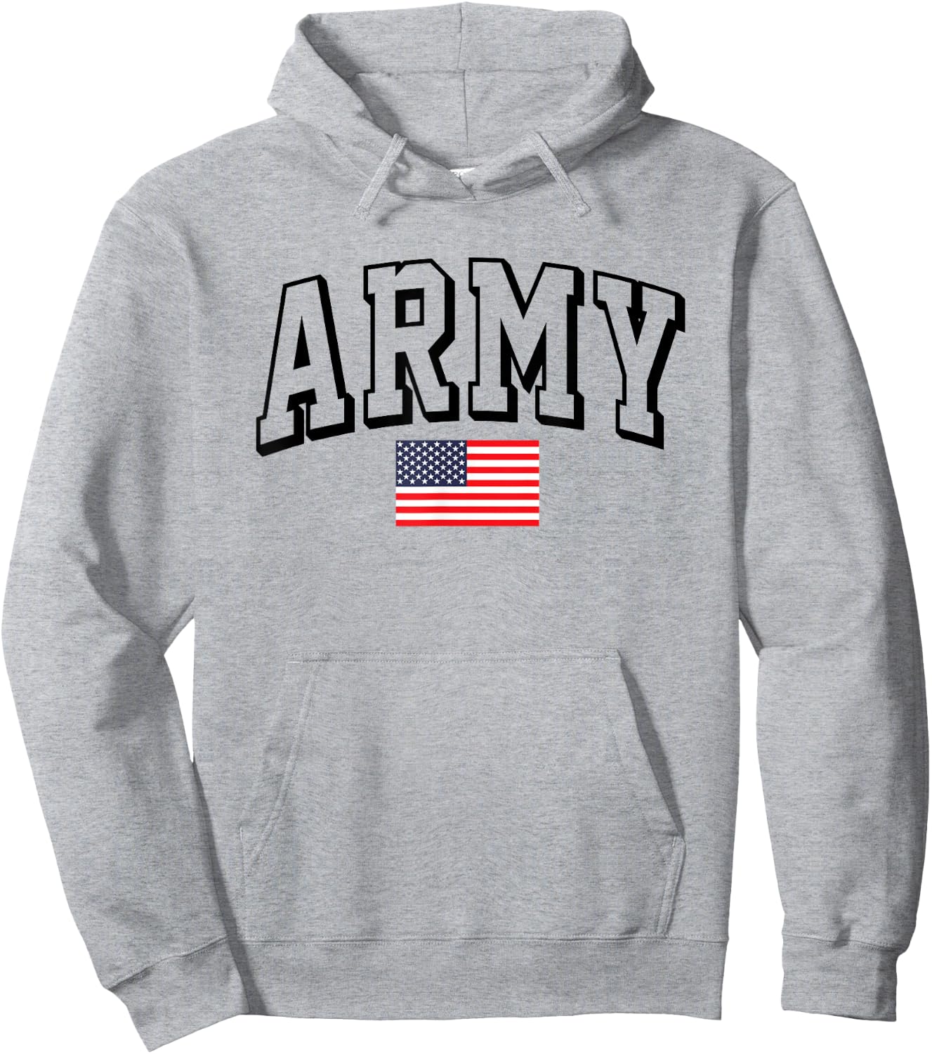 Military Army United States Outline Gray Officially Licensed Hoodie - Hoodie | Ash