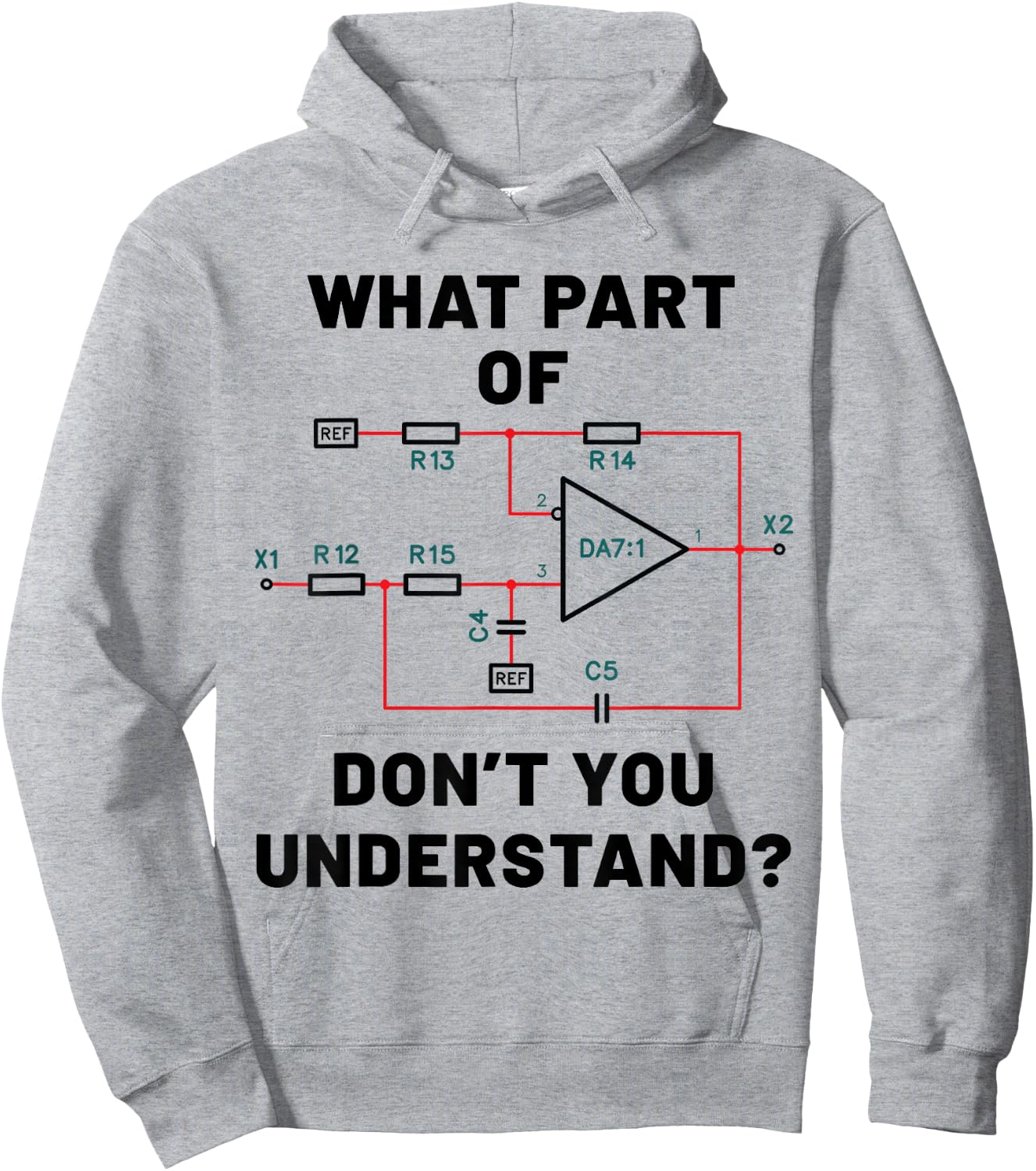 Electronic diagram Electrical engineer funny Gift Hoodie - Hoodie | Ash