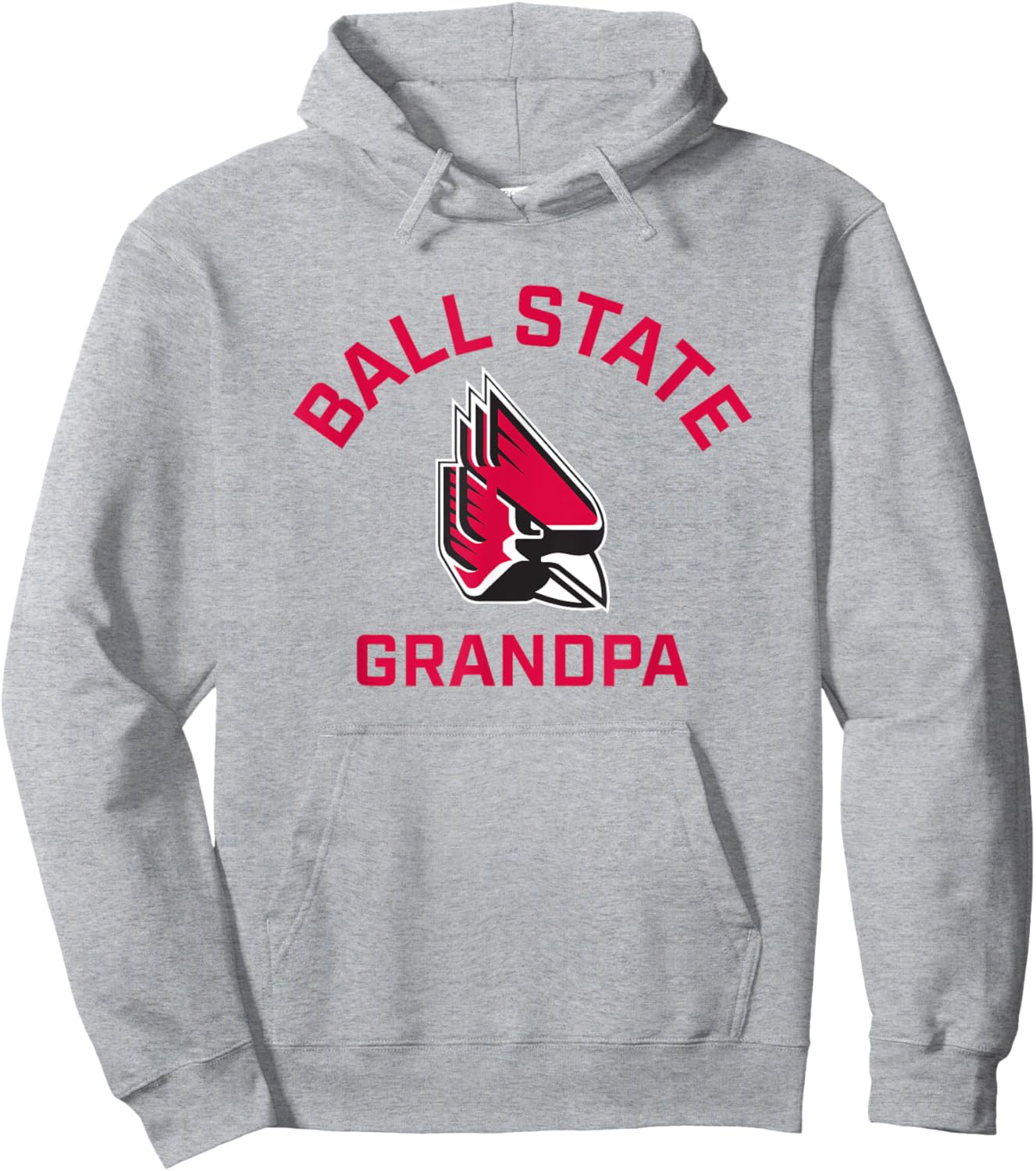 Ball State University Cardinals Arched Grandpa Hoodie - Hoodie | Ash