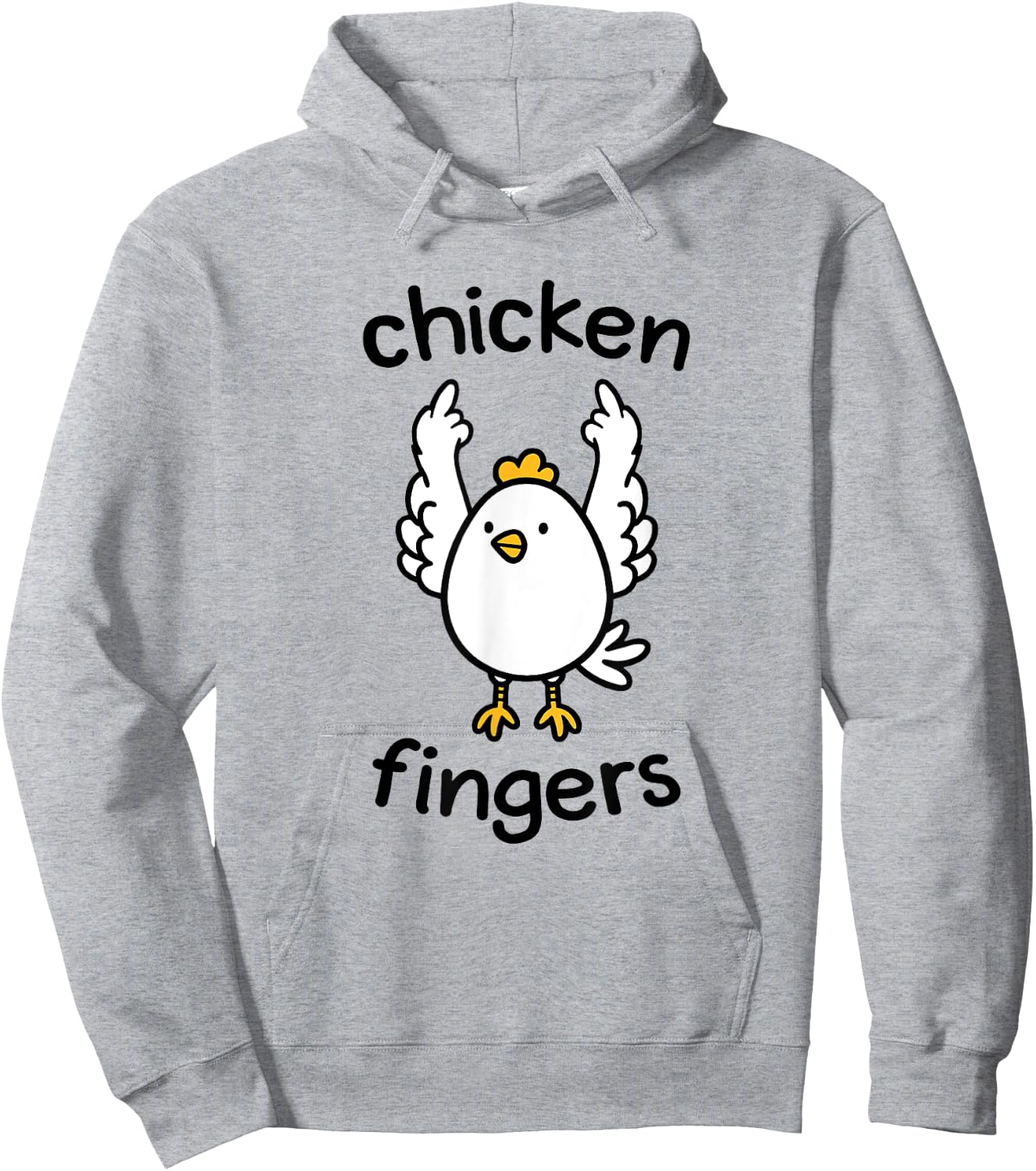 Chicken fingers - funny chicken flipping the bird Hoodie - Hoodie | Ash