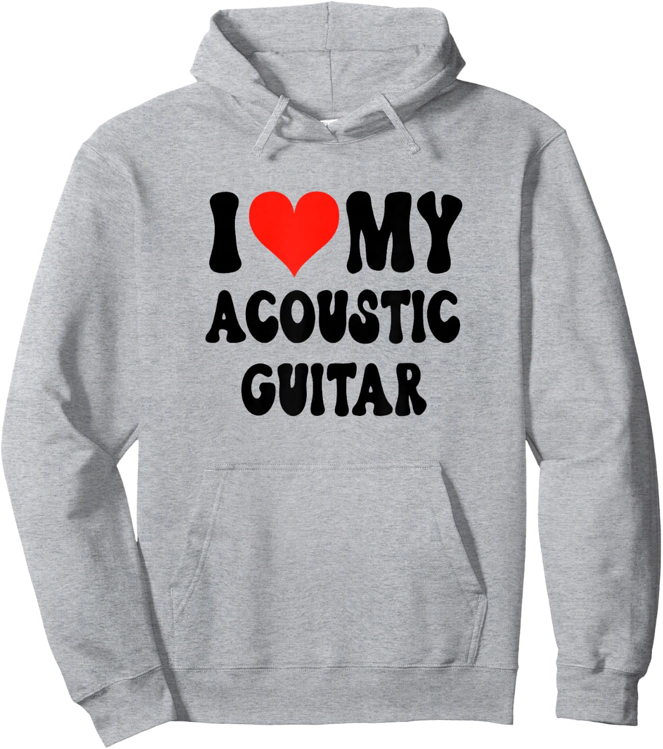I Love My Acoustic Guitar - Heart Band Guitarist Music Rock Hoodie - Hoodie | Ash