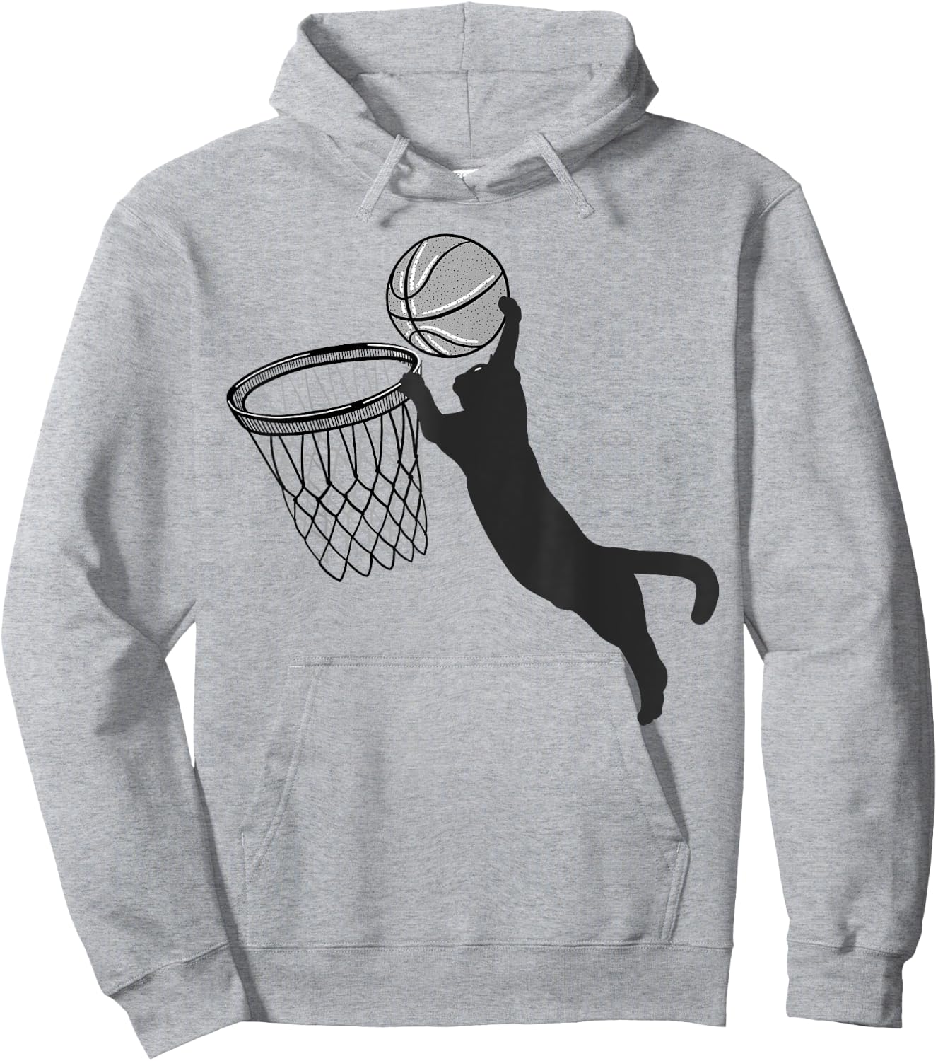 Cats Playing Basketball Cat Lover Men Women Hoodie - Hoodie | Ash