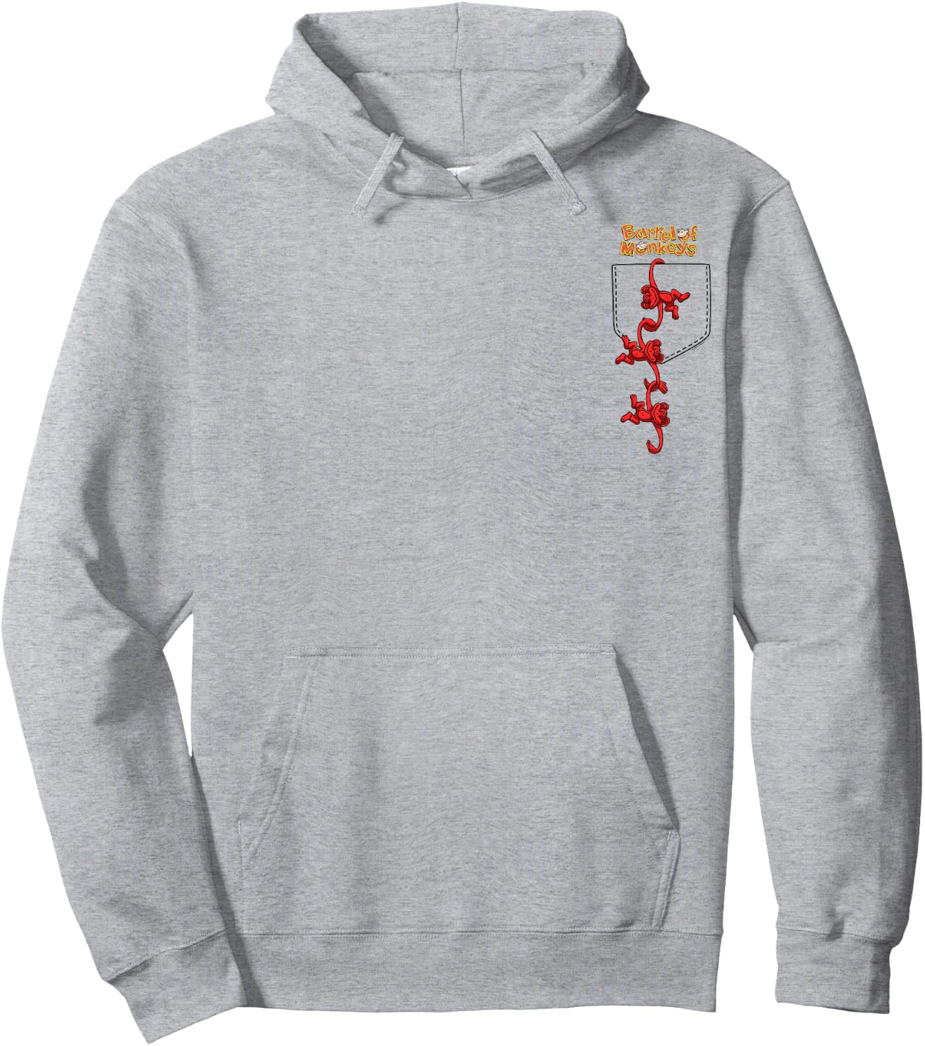 Faux Pocket Monkey Hang Hoodie - Hoodie | Ash