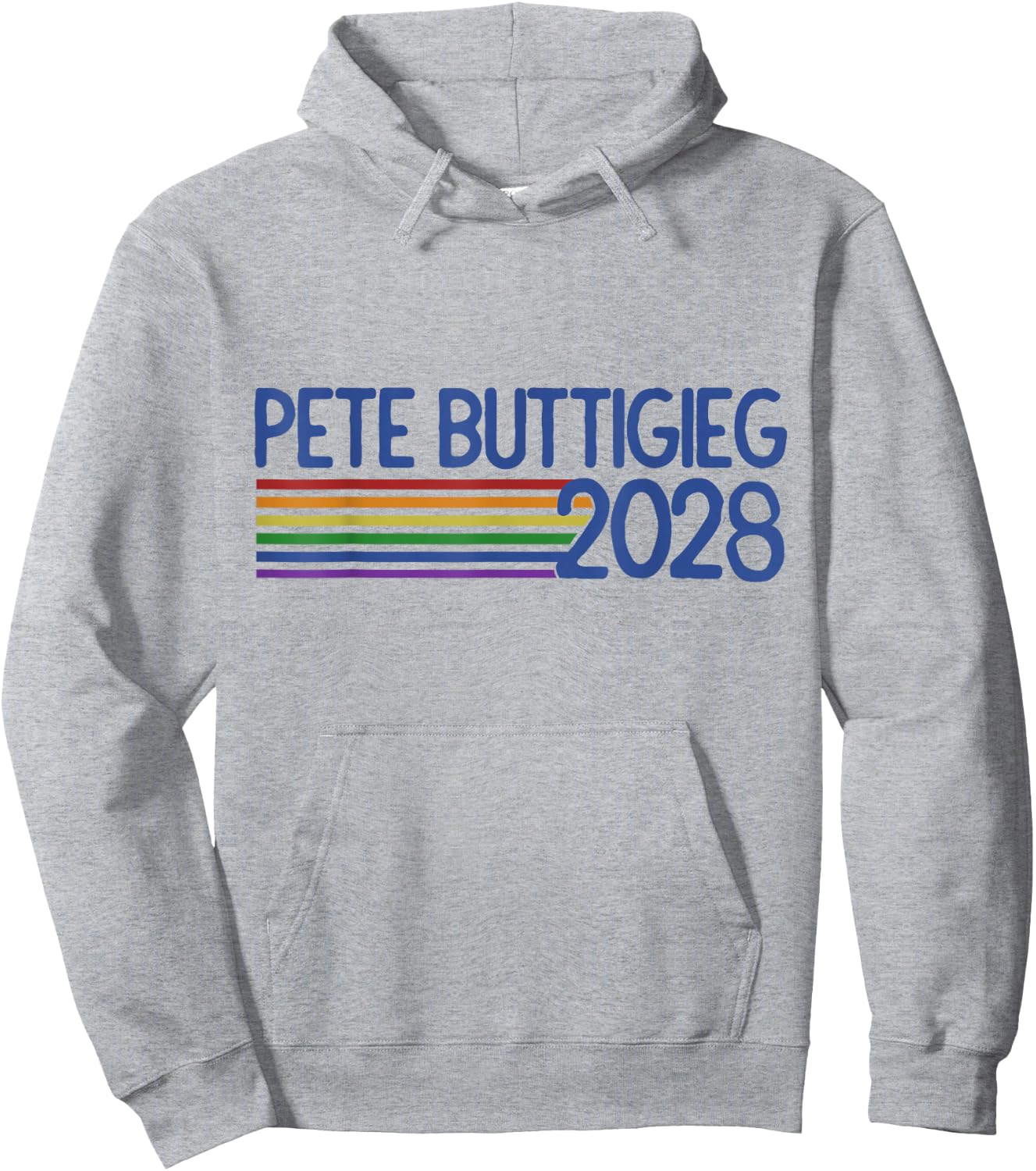 Pete Buttigieg 2028 Retro Rainbow mayor Pete Buttigieg Hoodie - Hoodie | Ash