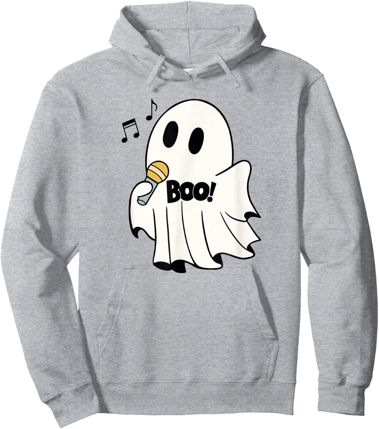 Halloween Karaoke Ghost Boo For Trick-or-treating Singer Hoodie - Hoodie | Ash