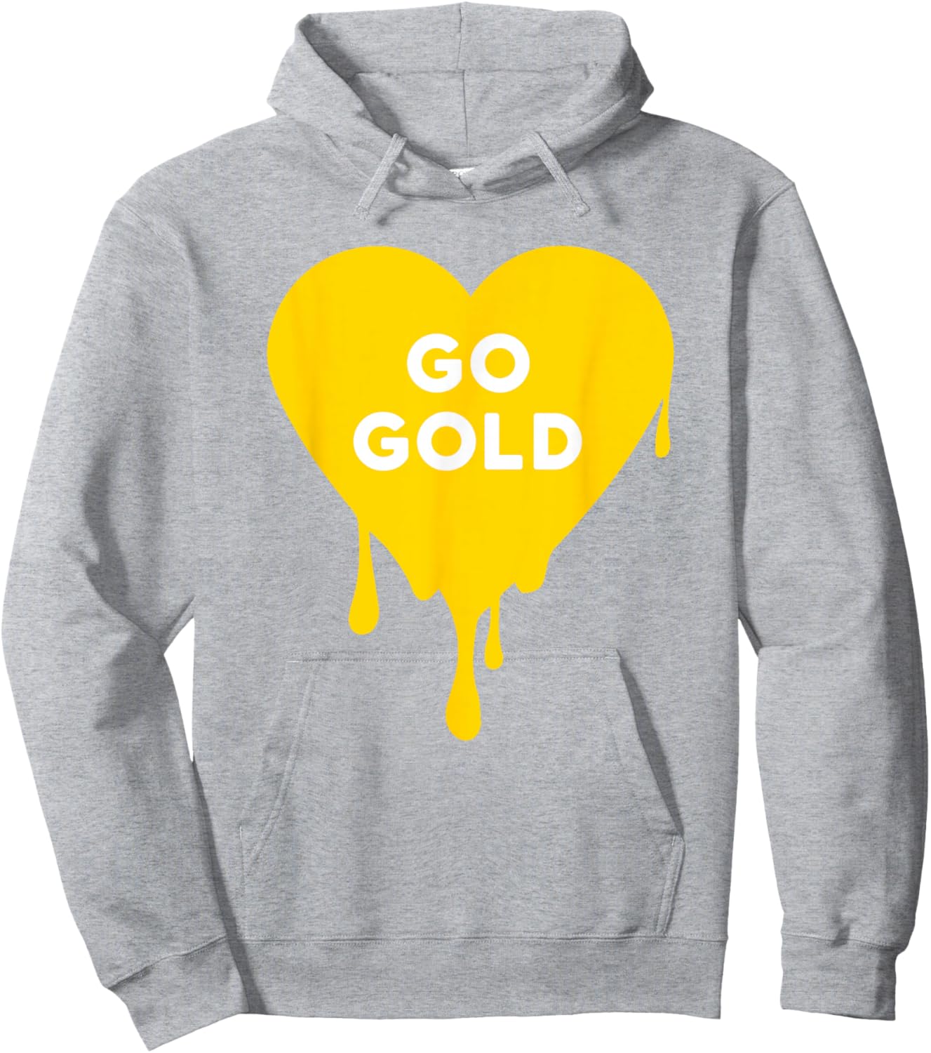 Go Gold- Gold Team, Color War, Camp, Dripping Heart Cute Hoodie - Hoodie | Ash