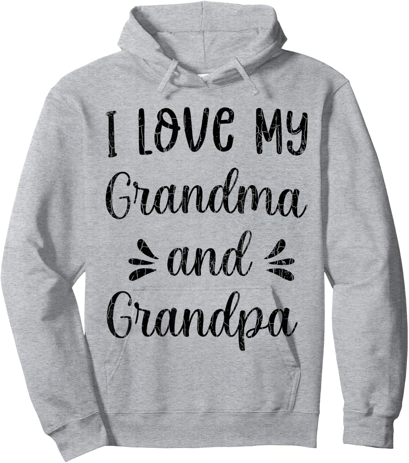 I Love My Grandma And Grandpa Funny Grandparents Graphic Hoodie - Hoodie | Ash