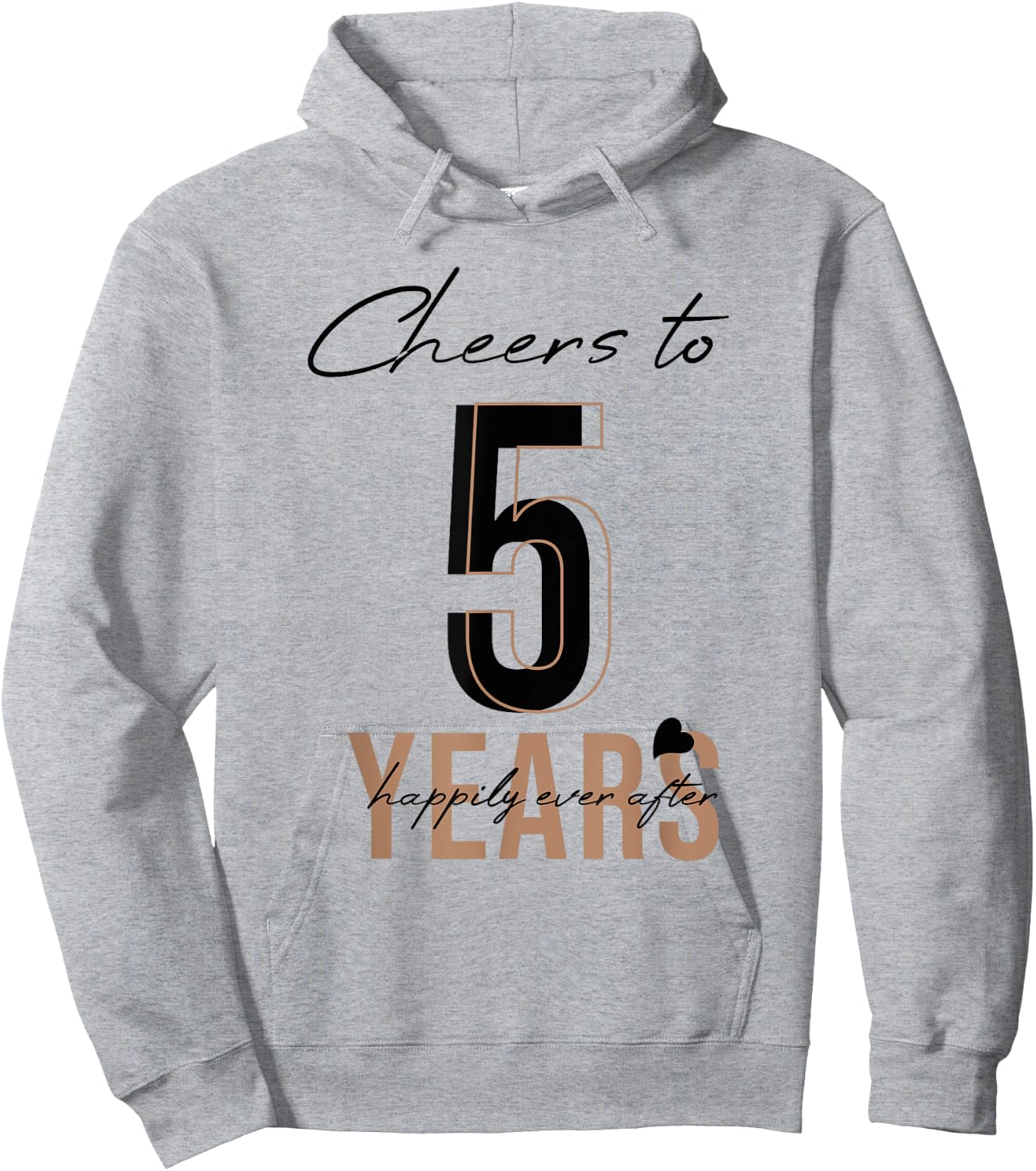 Cheers To 5 Years - 5th Wedding Anniversary Hoodie - Hoodie | Ash