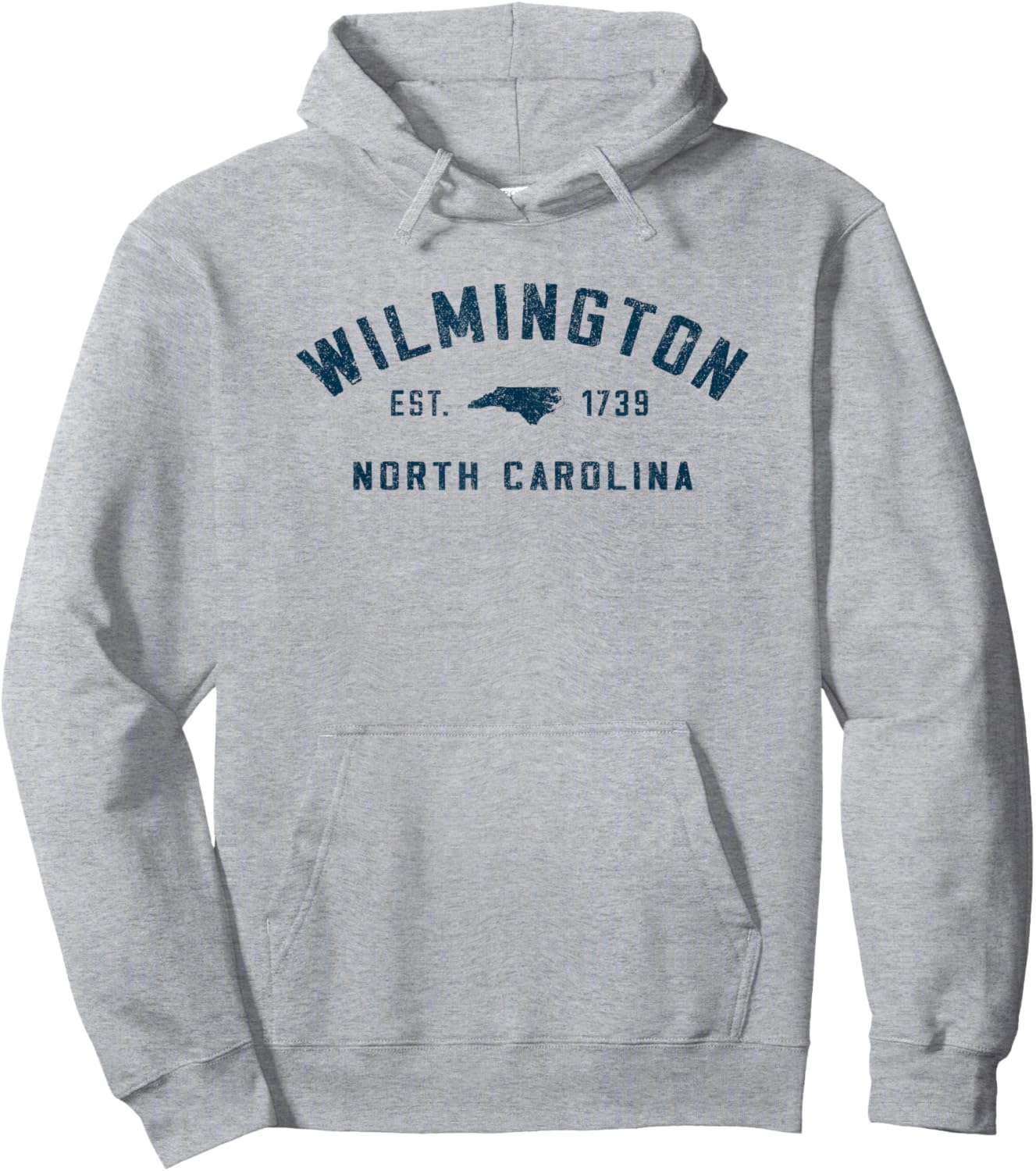 Wilmington North Carolina Est 1739 Vintage Arched Text Hoodie - Hoodie | Ash