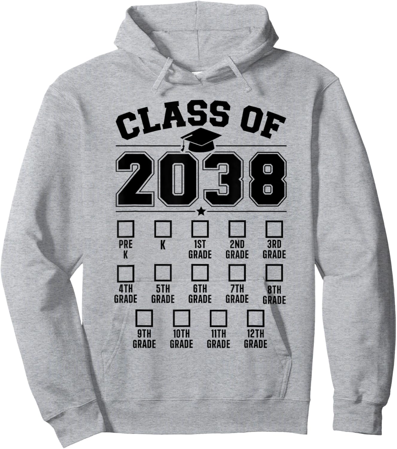 Class of 2038 grow with me checklist pre-k to 12th grade Hoodie - Hoodie | Ash
