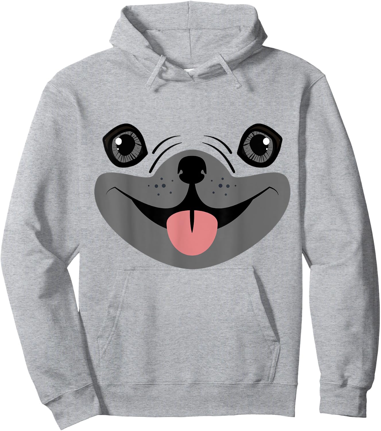 Cute Pug Face Matching Group Halloween Dog Costume Hoodie - Hoodie | Ash