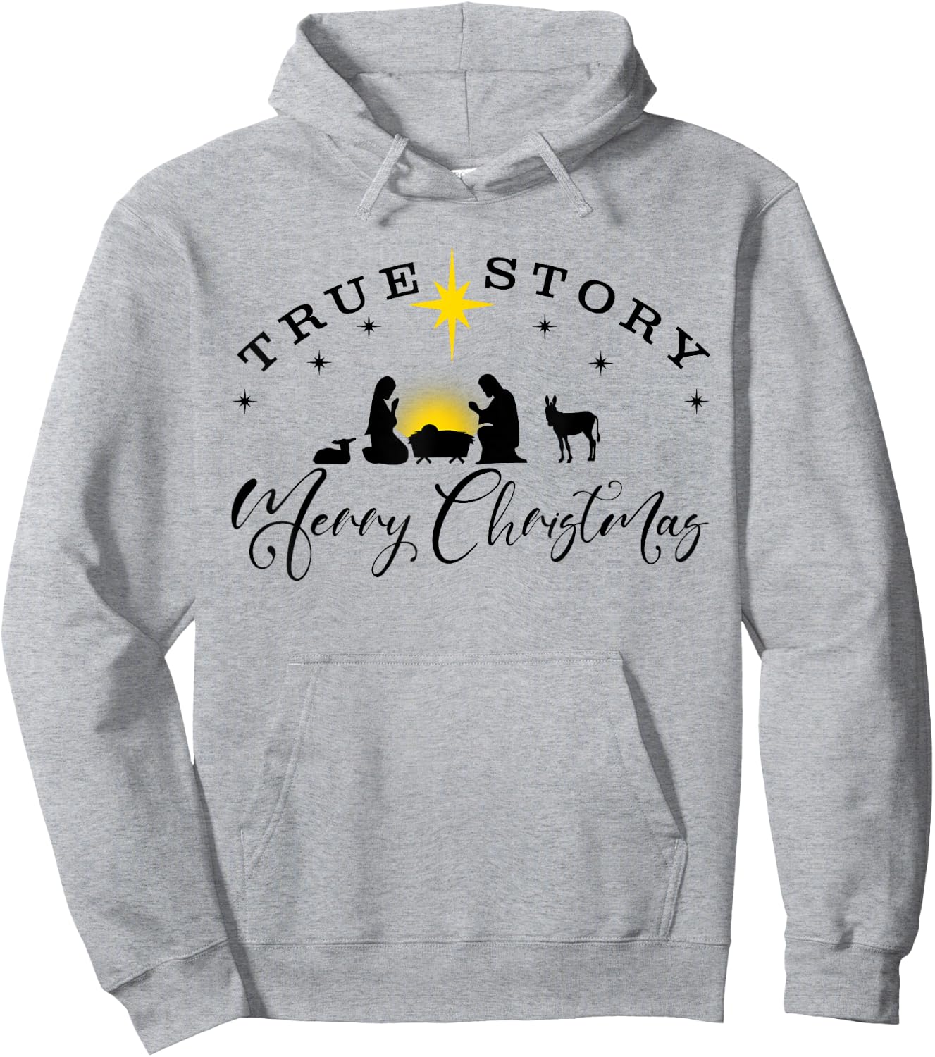 Christmas Nativity Shirt True Story Nativity Scene Hoodie - Hoodie | Ash