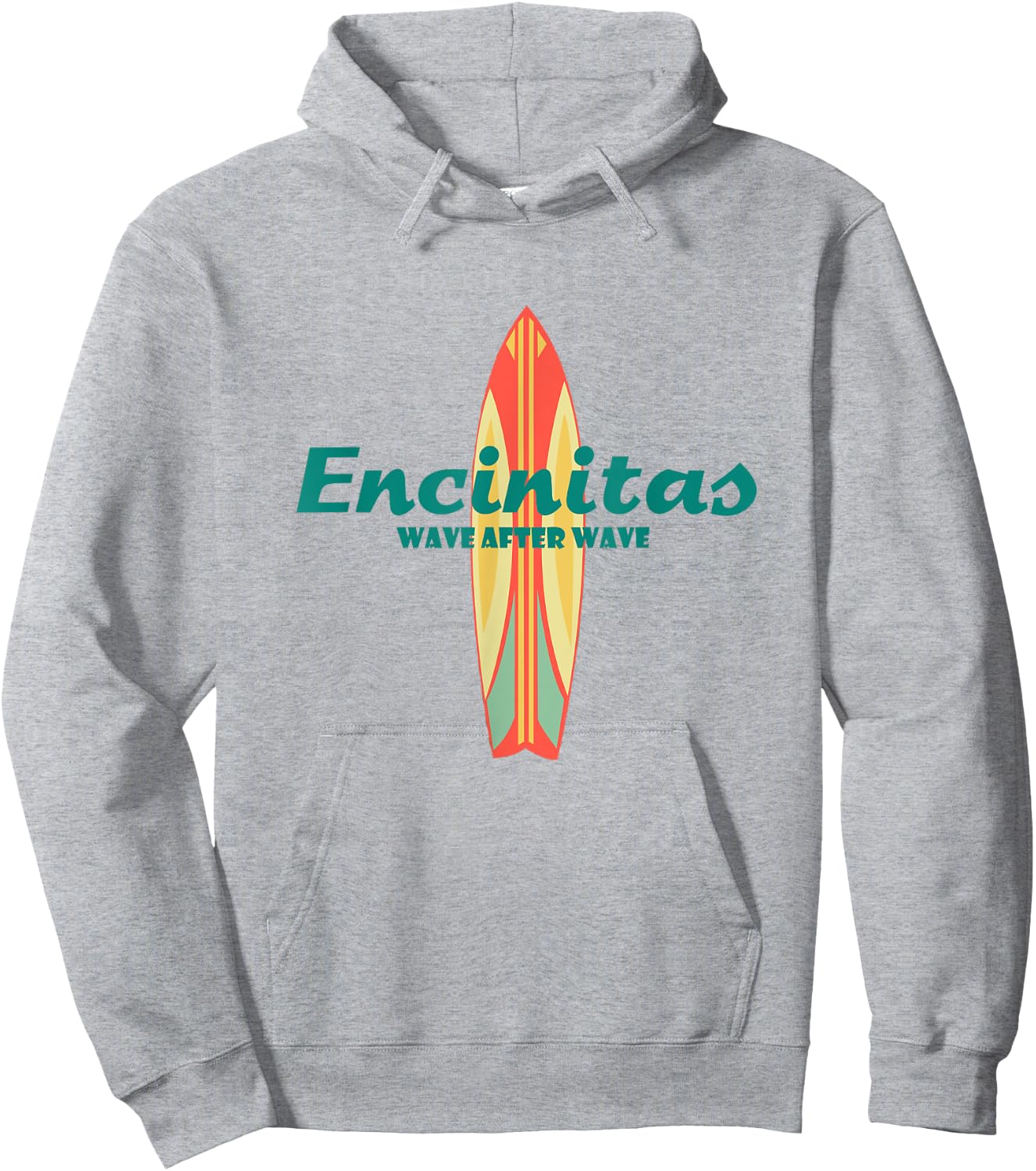Encinitas Souvenir Retro Beach Vintage California Gifts Hoodie - Hoodie | Ash