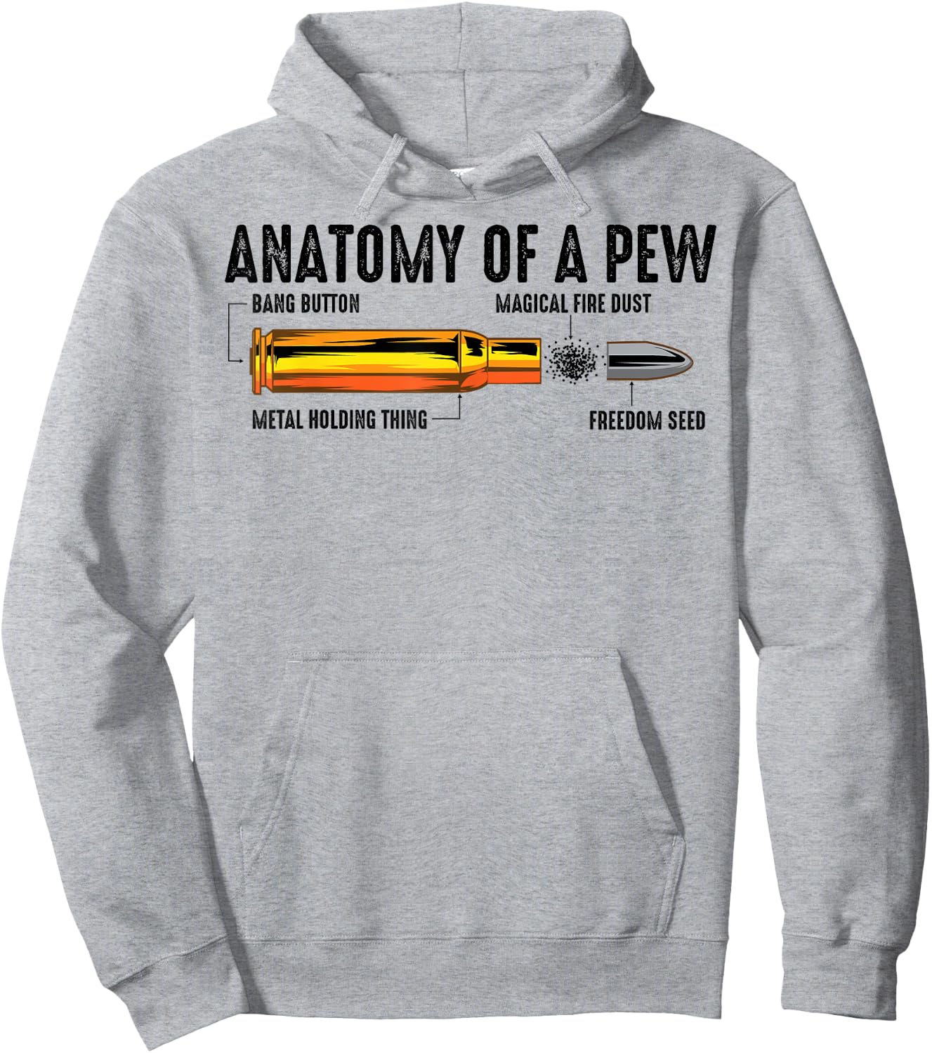 Cool Anatomy Of A Pew | Funny Gun Owner Gift Fan Bullet Ammo Hoodie - Hoodie | Ash